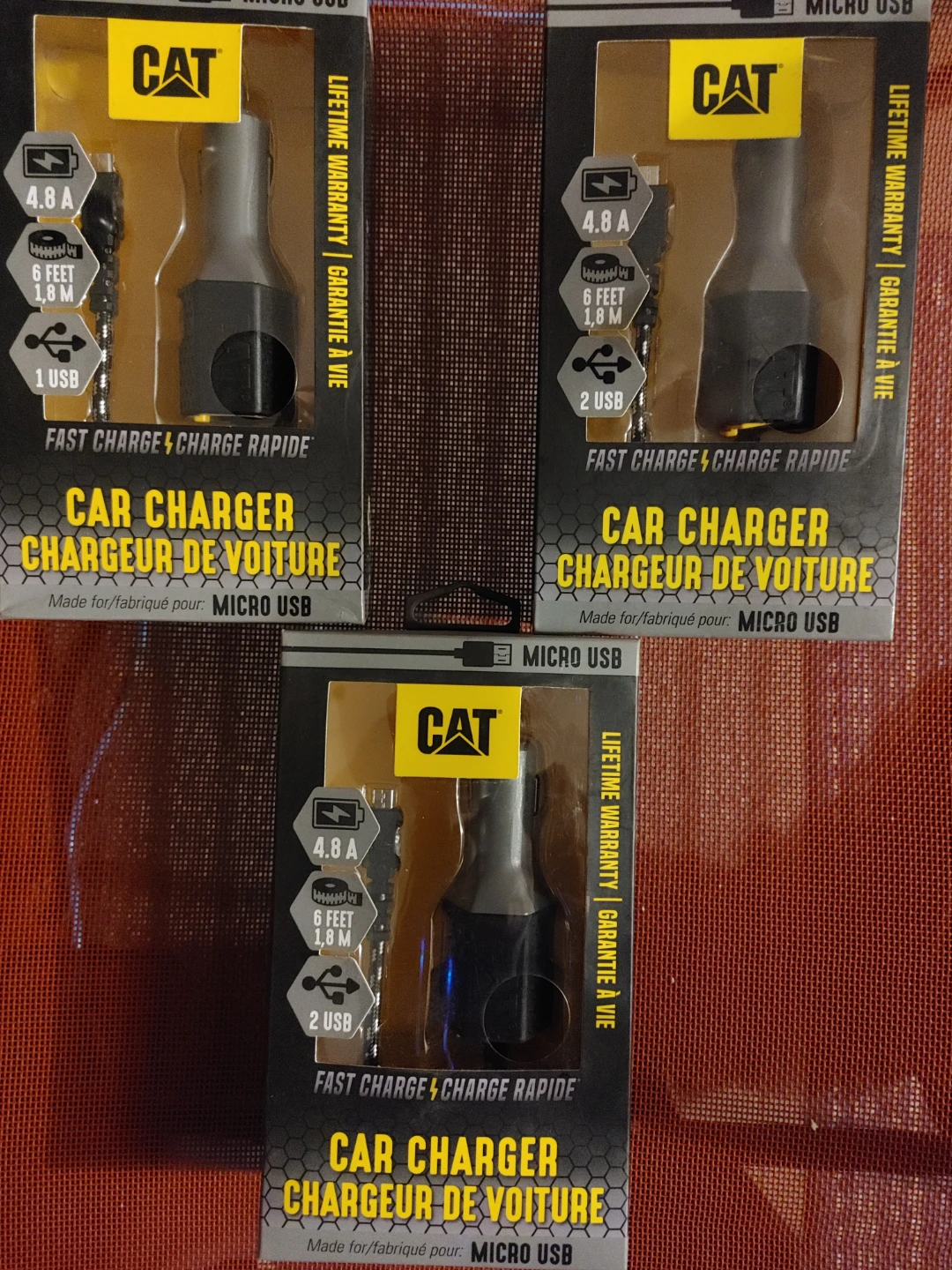 CAT Micro USB Car Charger - Fast Charge, 2 USB Ports