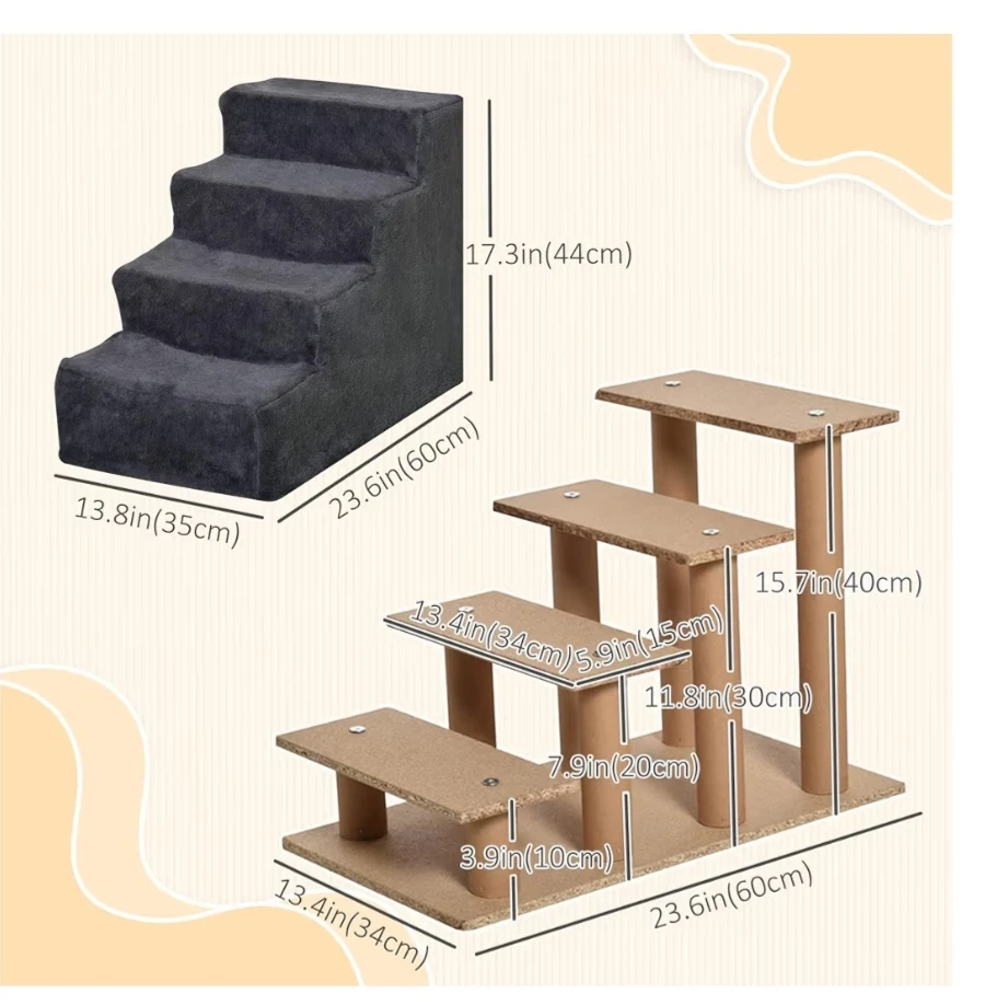 4-Step Pet Stairs for Small Dogs & Cats - photo 2