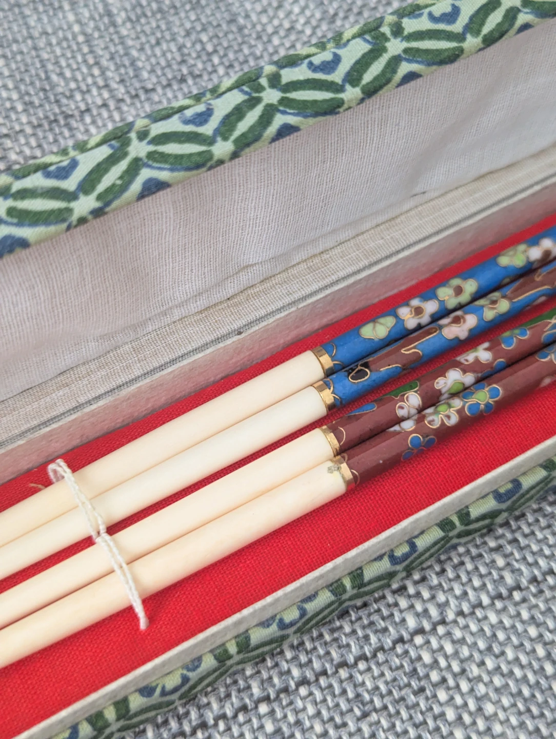 Vintage Chinese cloisonne enamel chopsticks - photo 3