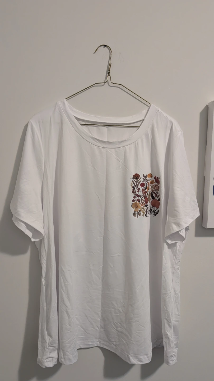 White T-Shirt with Floral Print
