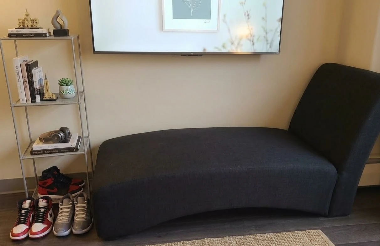 Dark Grey Chaise Lounge