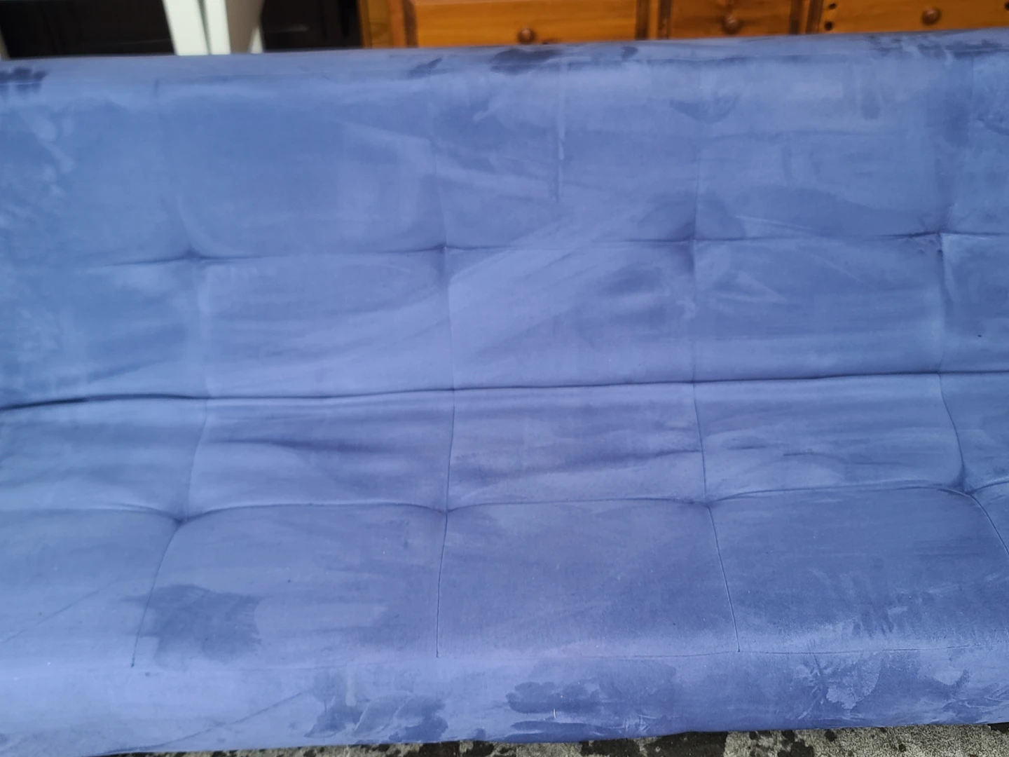 Blue Tufted Futon Sofa - photo 4