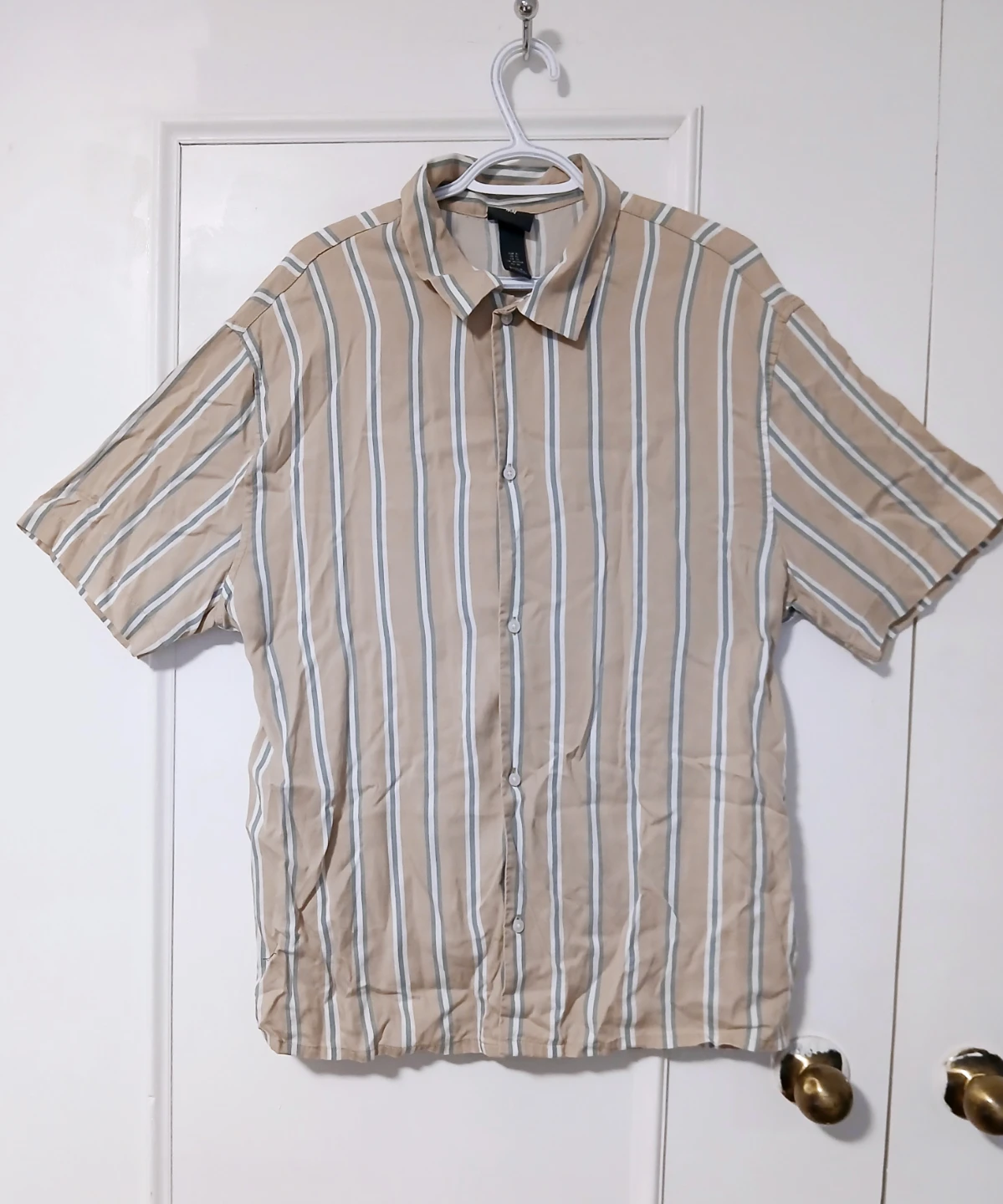 Men XL H&M Striped Button-Up Shirt