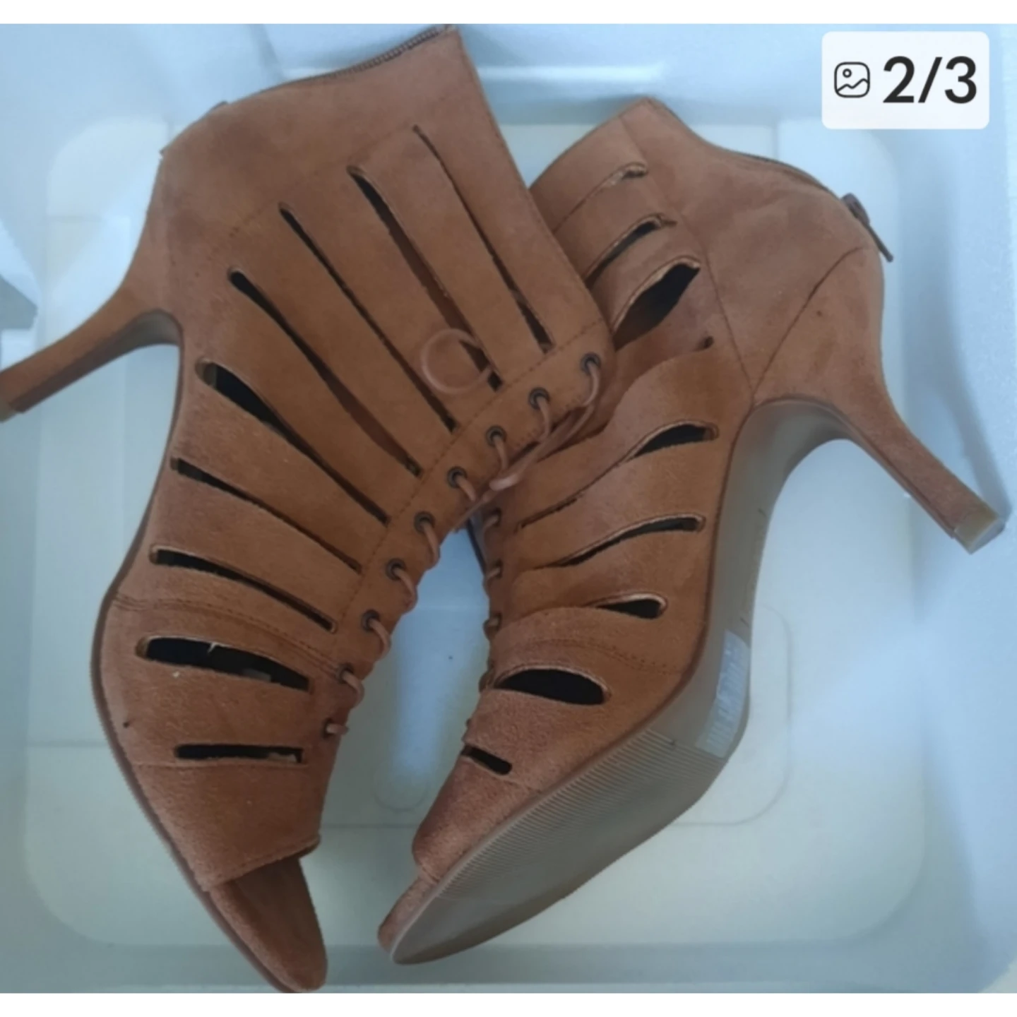 Brown Lace-Up Heeled Sandals - photo 3