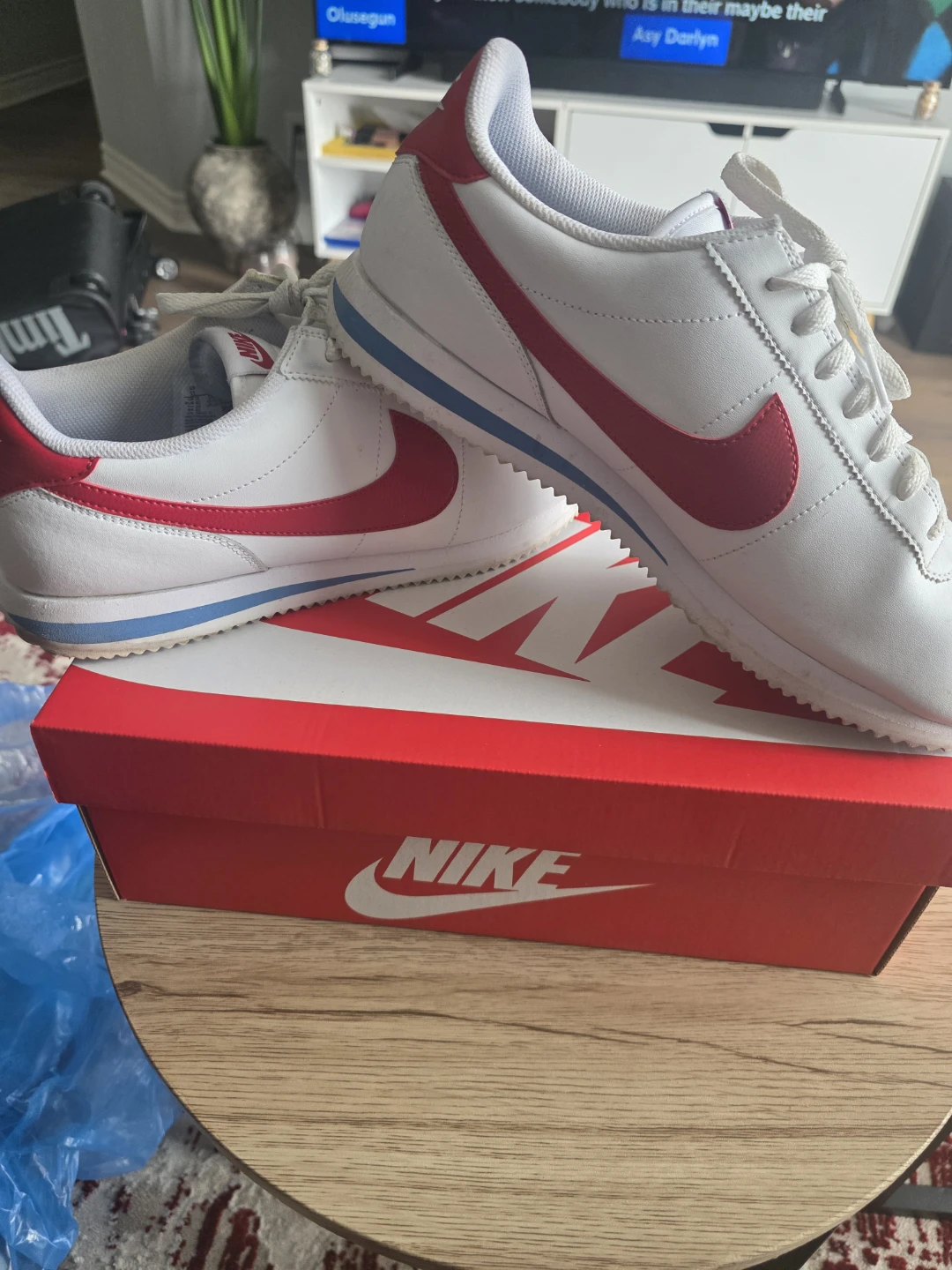 Nike Cortez White Red Blue Sneakers