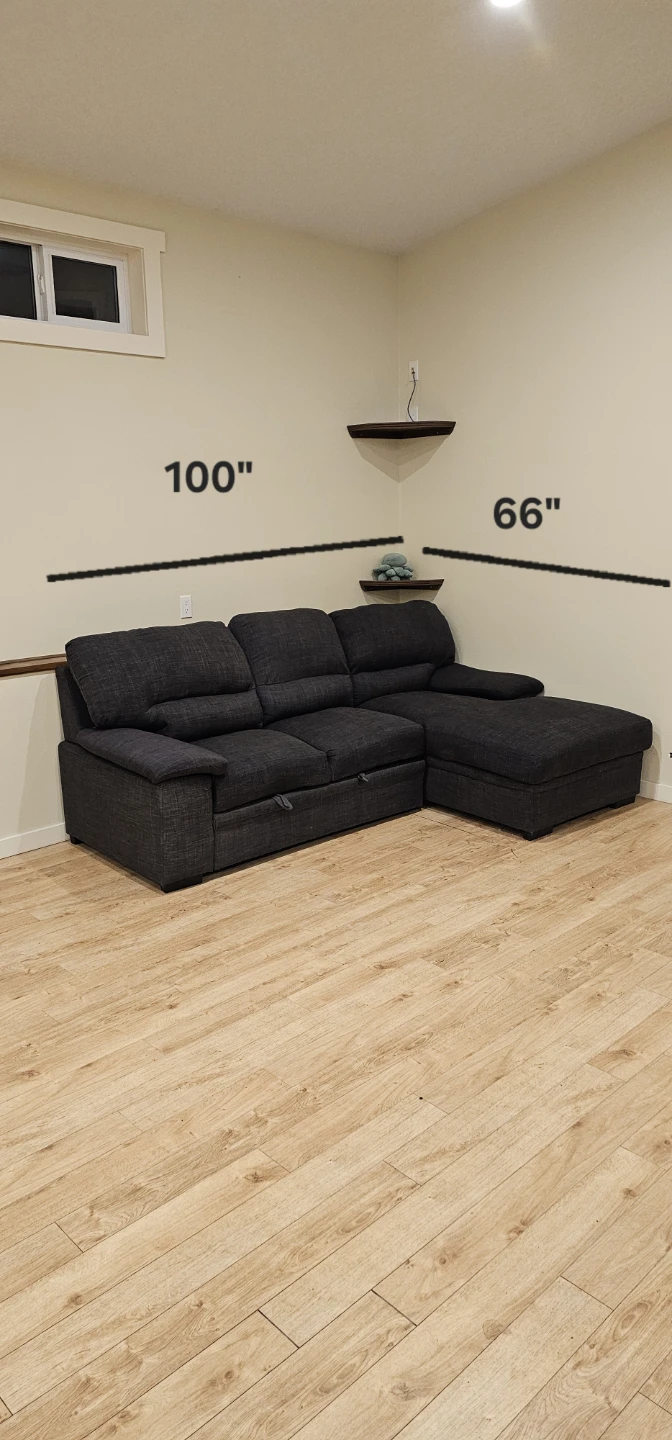 Dark Grey Sectional Sofa with Sleeper Function - photo 5