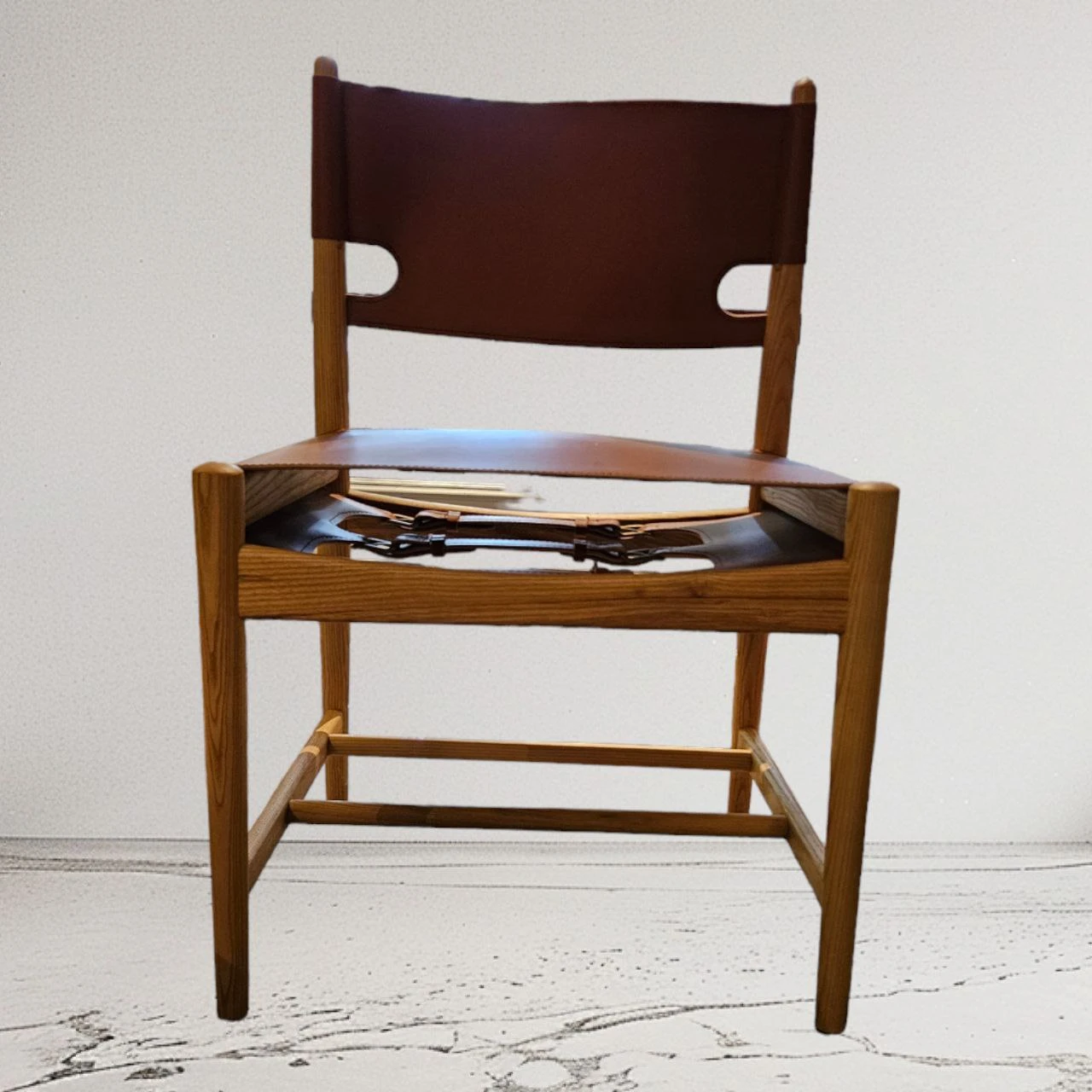 Leather and Wood Dining Chair