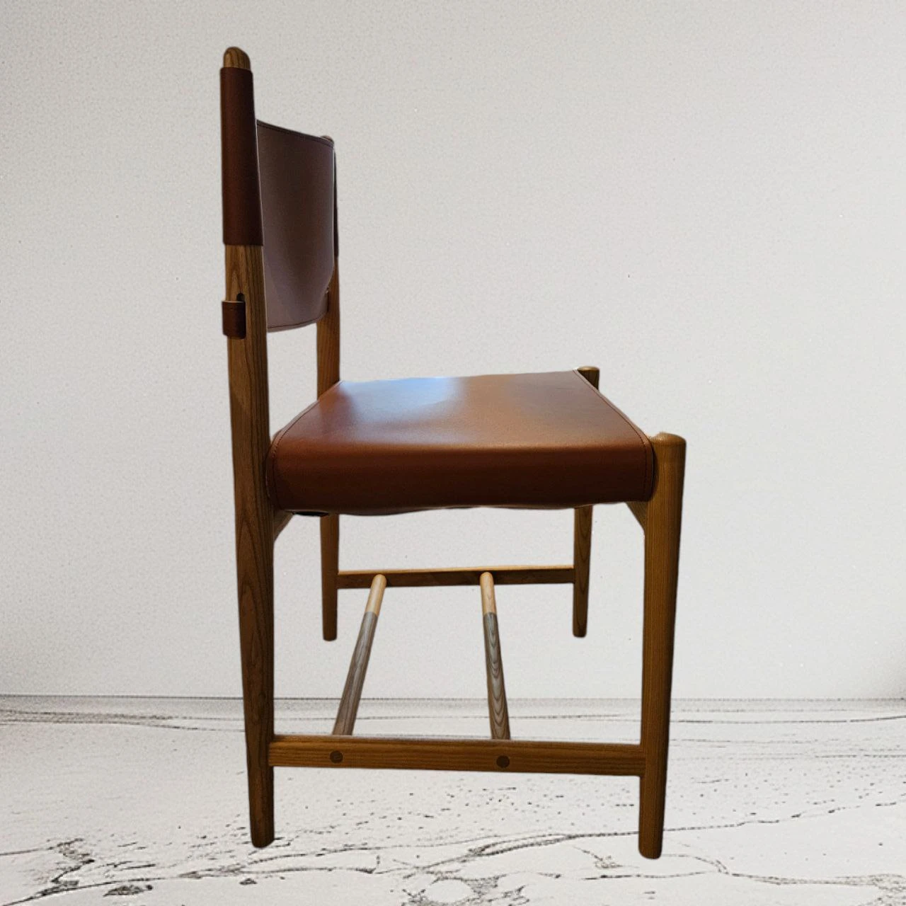 Leather and Wood Dining Chair - photo 3