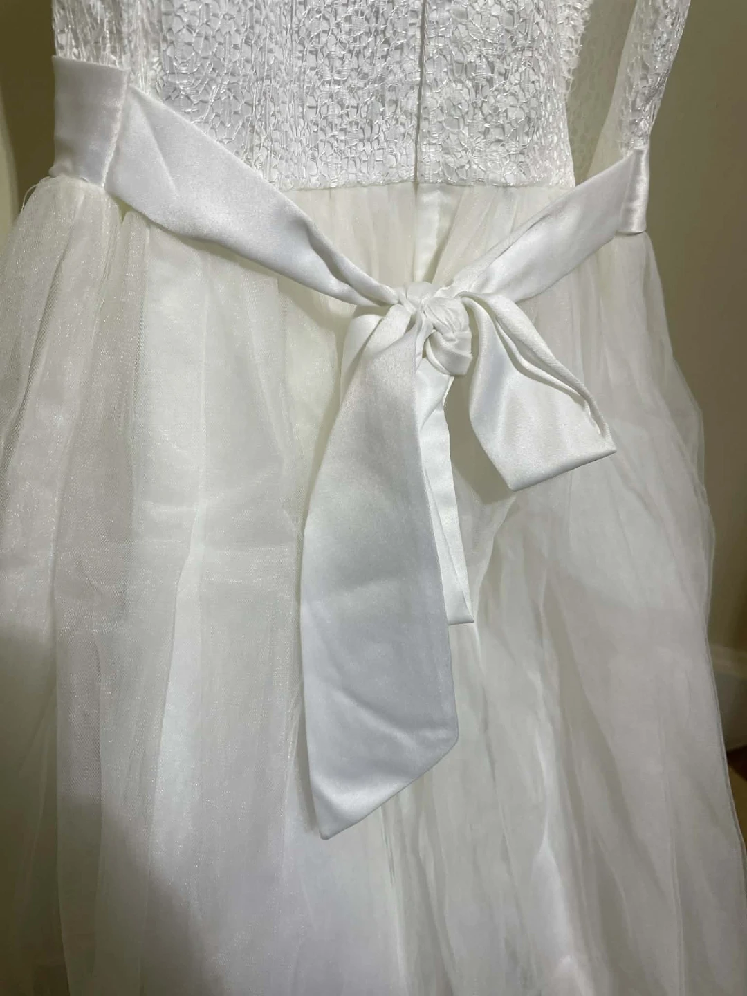 🥰 White Flower Girl Dress Size 6-9 Girls - photo 2