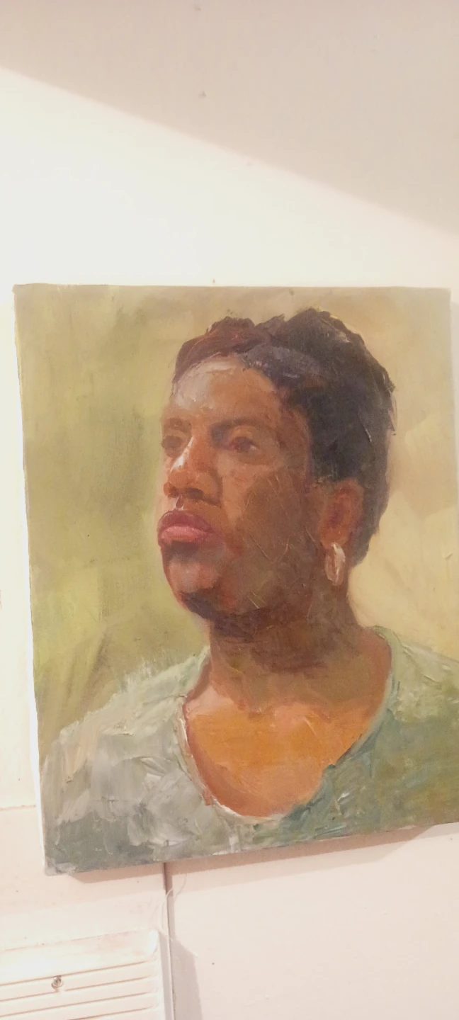 Original Oil Painting Portrait of a Woman by J. Langford, 2004