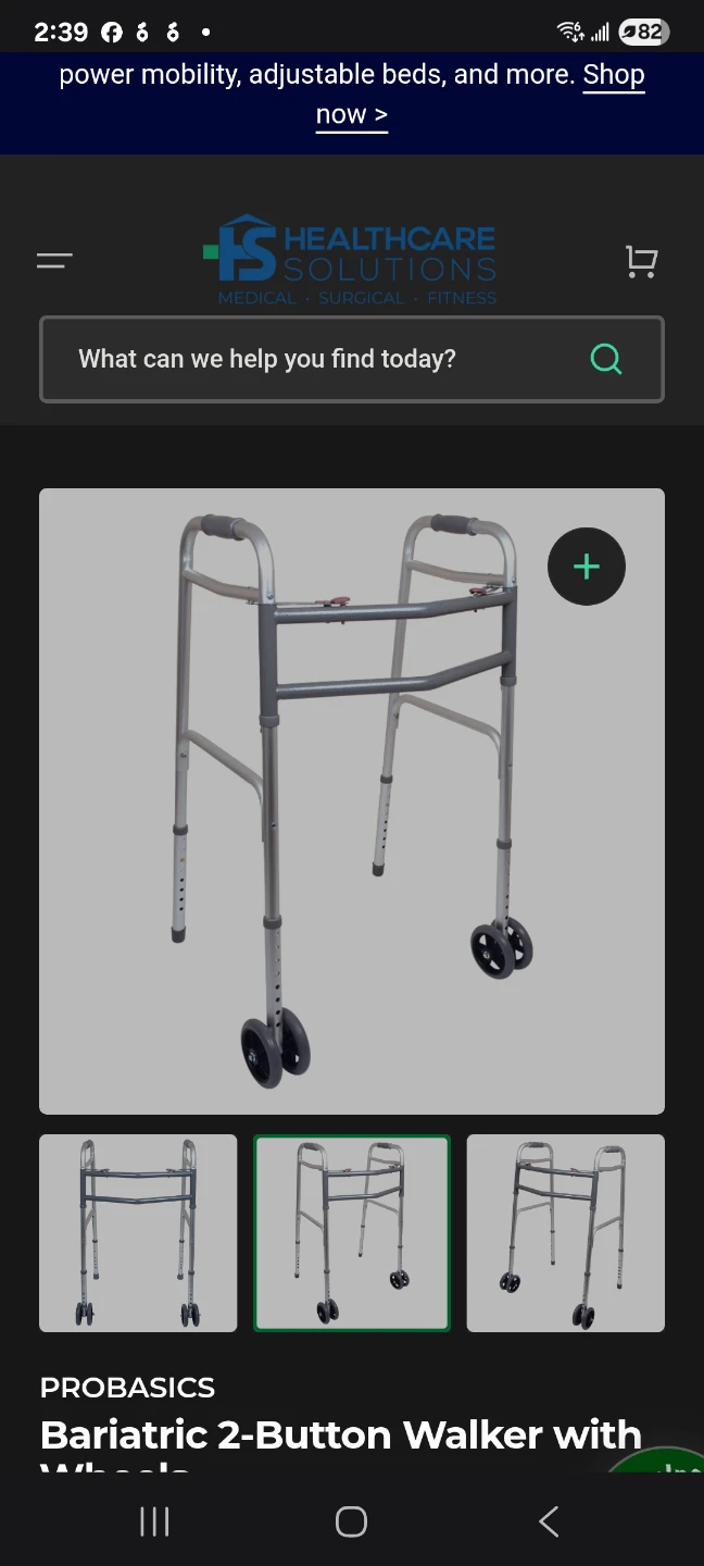 Bariatric 2-Button Walker with Wheels brand new