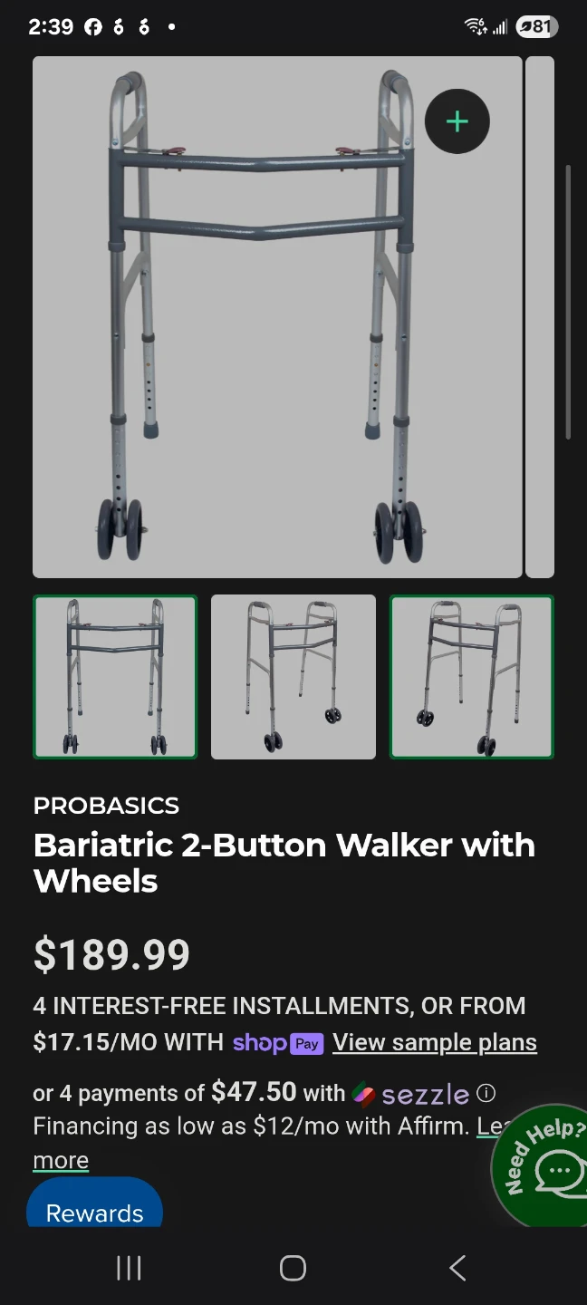 Bariatric 2-Button Walker with Wheels brand new - photo 4