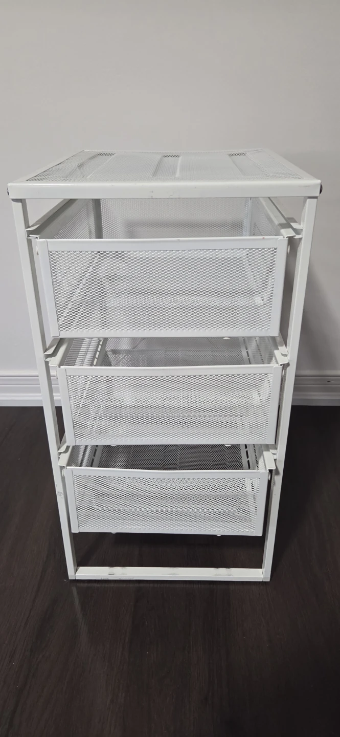 White 3-Drawer Storage Cart