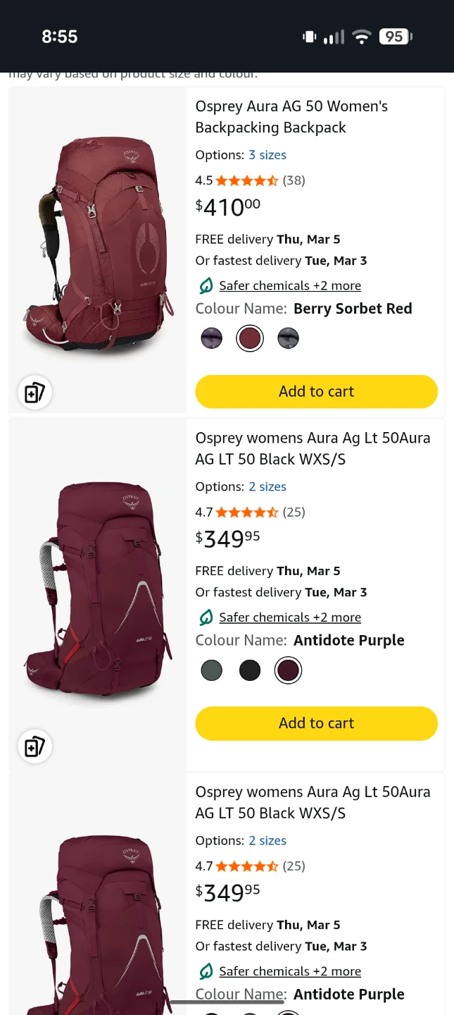 Osprey Aura AG 50 Women's Backpack and waterproof liner - photo 5