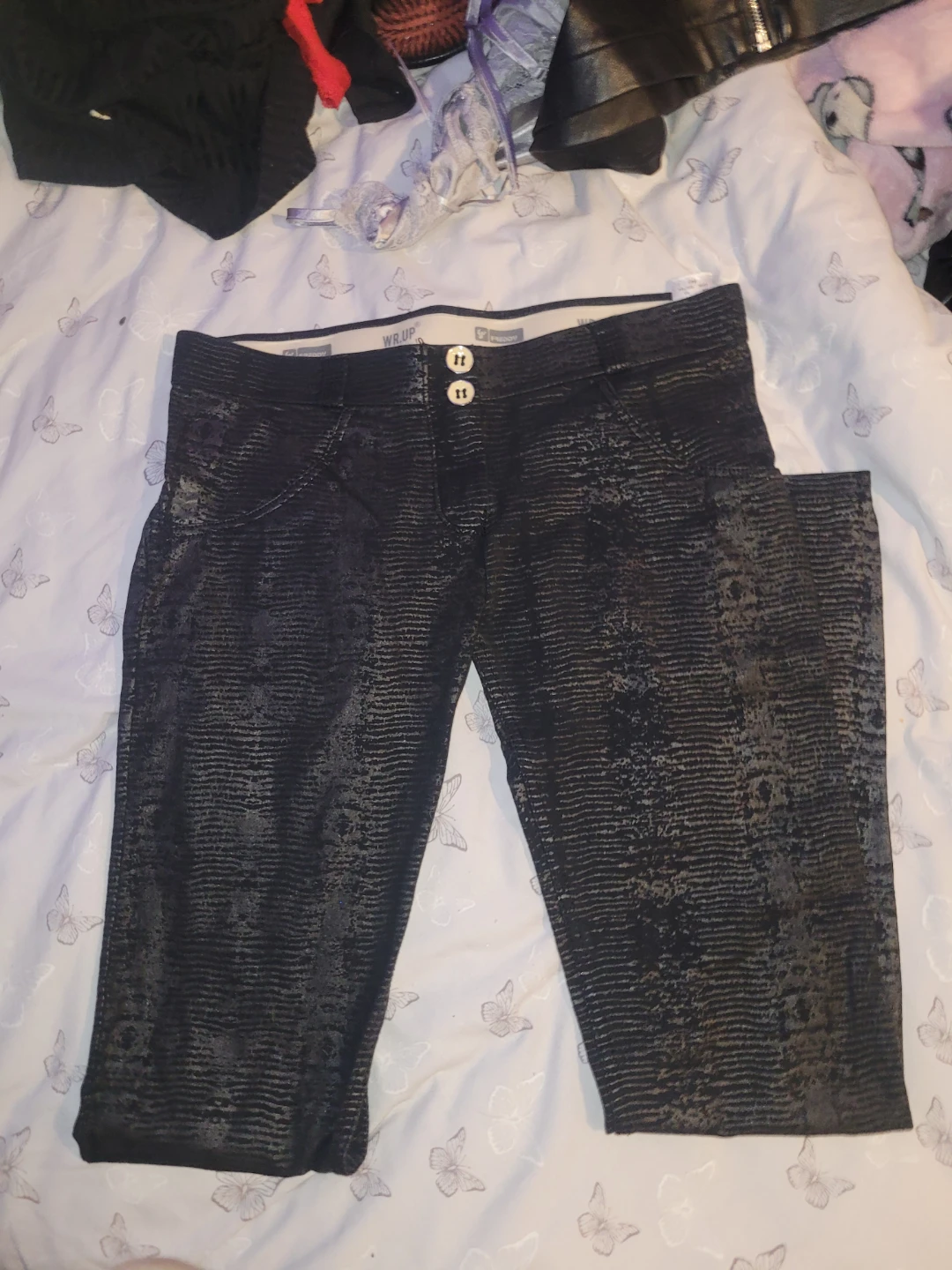 W.UP Women's Black Patterned Jeans Size 8 - photo 2
