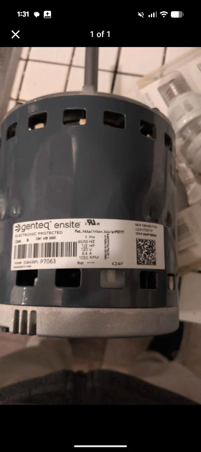 Genteq 1/2 HP Motor 558A39FL P7063