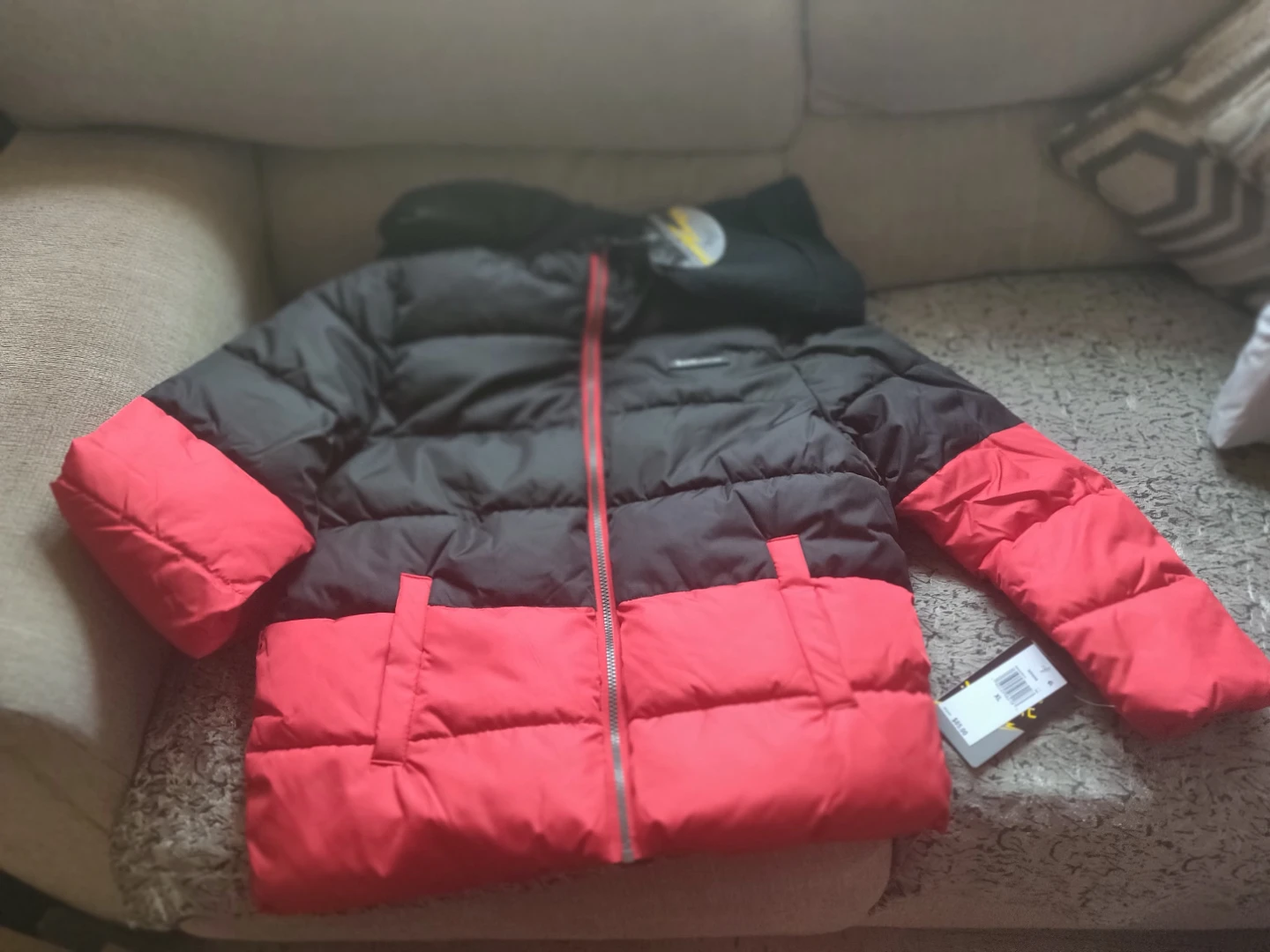 Ixtream Big Boy's Puffer Jacket Black/Red XL