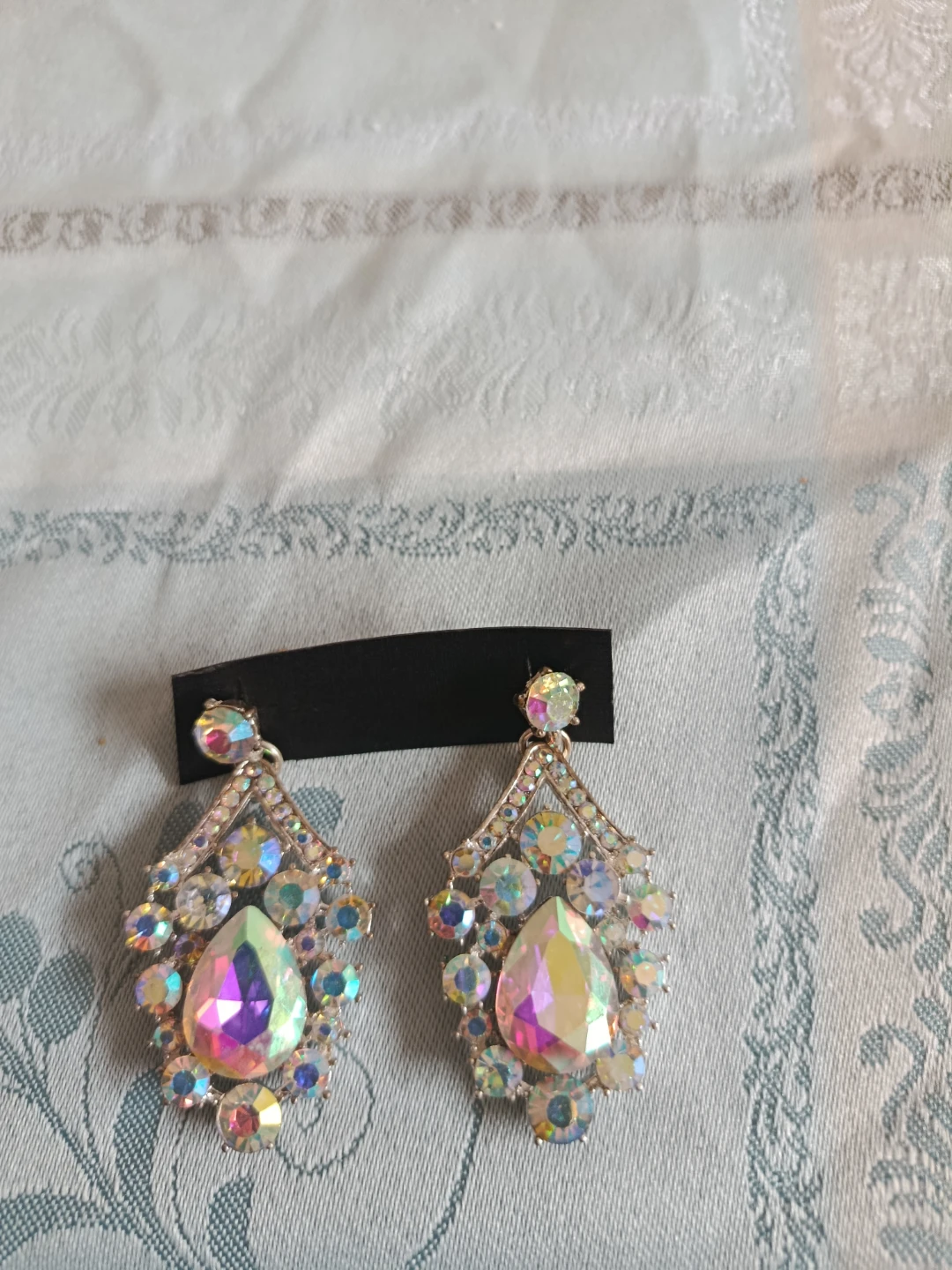 Iridescent Crystal Drop Earrings