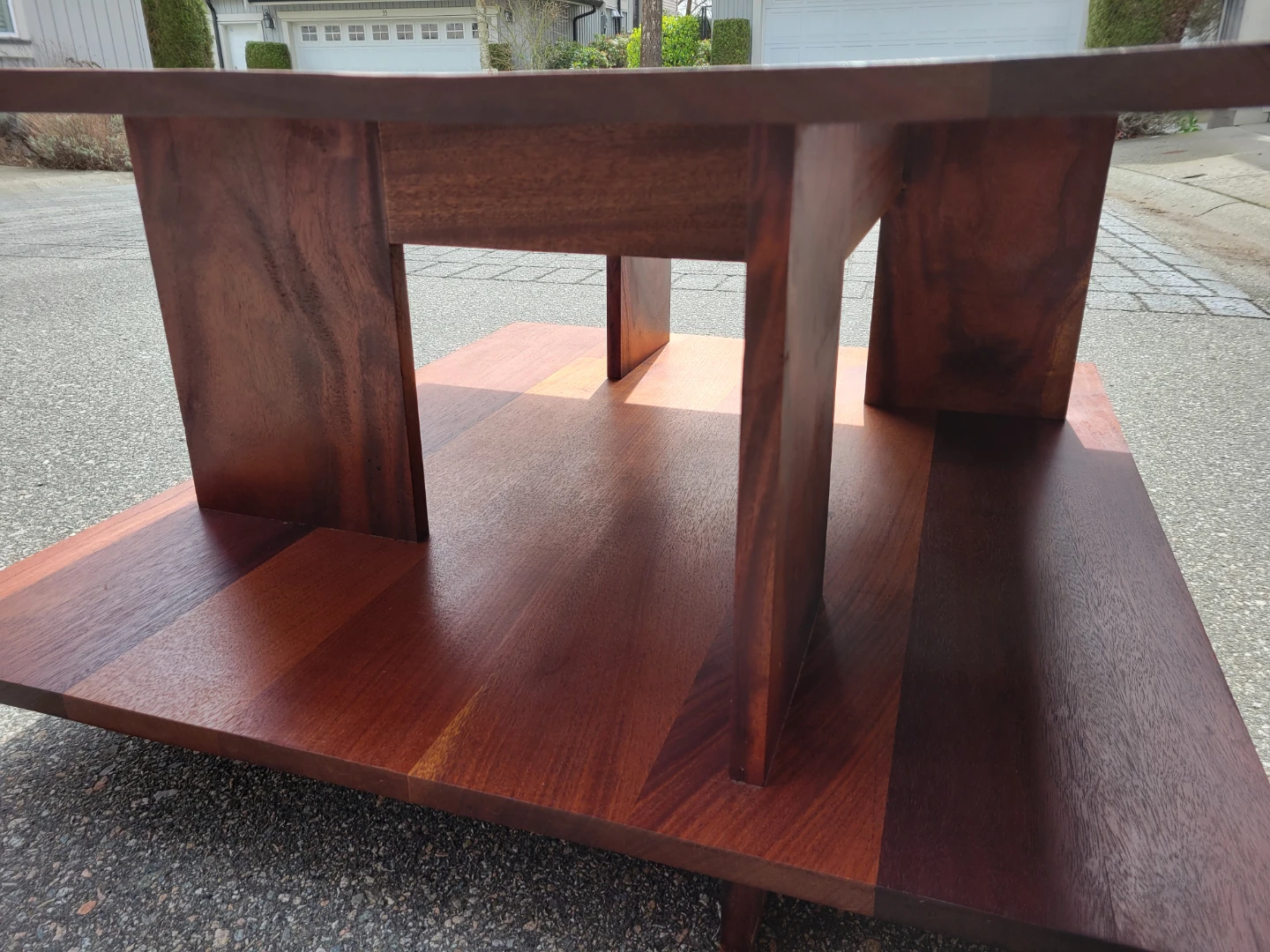 Mid-Century Modern Solid Wood Coffee Table with Slate Inlay - photo 4