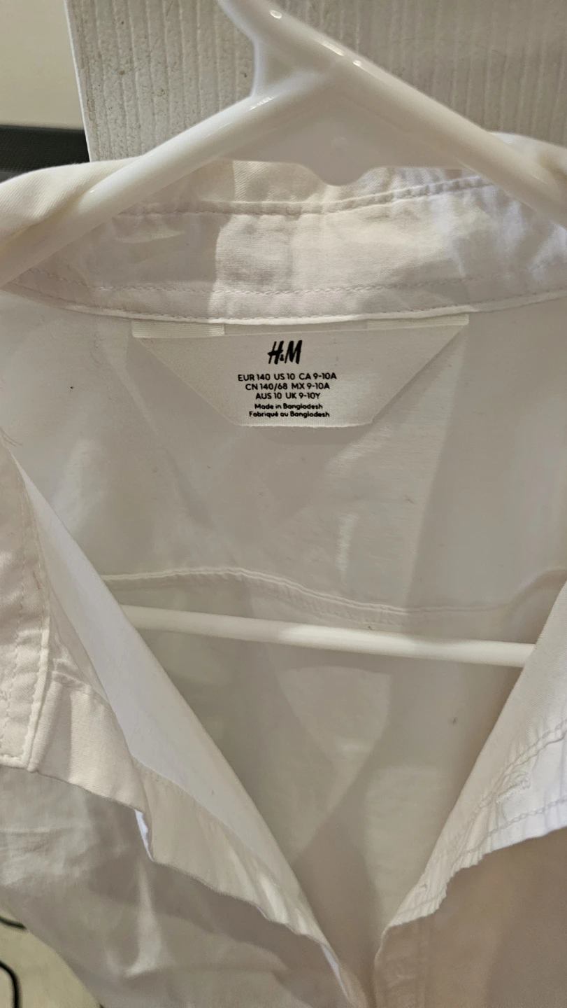 H&M White Button-Up Shirt - Size 9-10A - photo 2