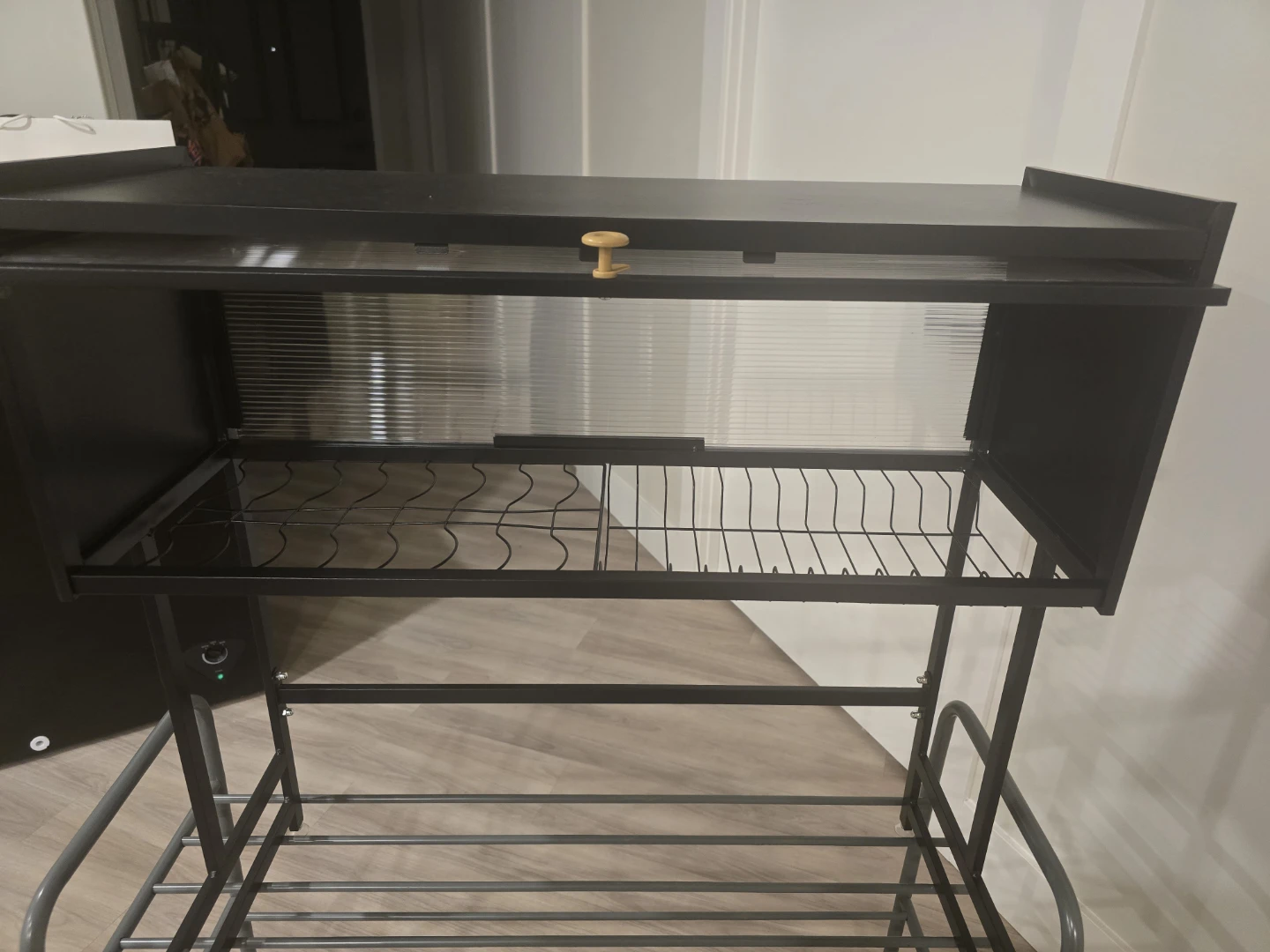Black Kitchen Dish Rack with Cabinet - photo 3