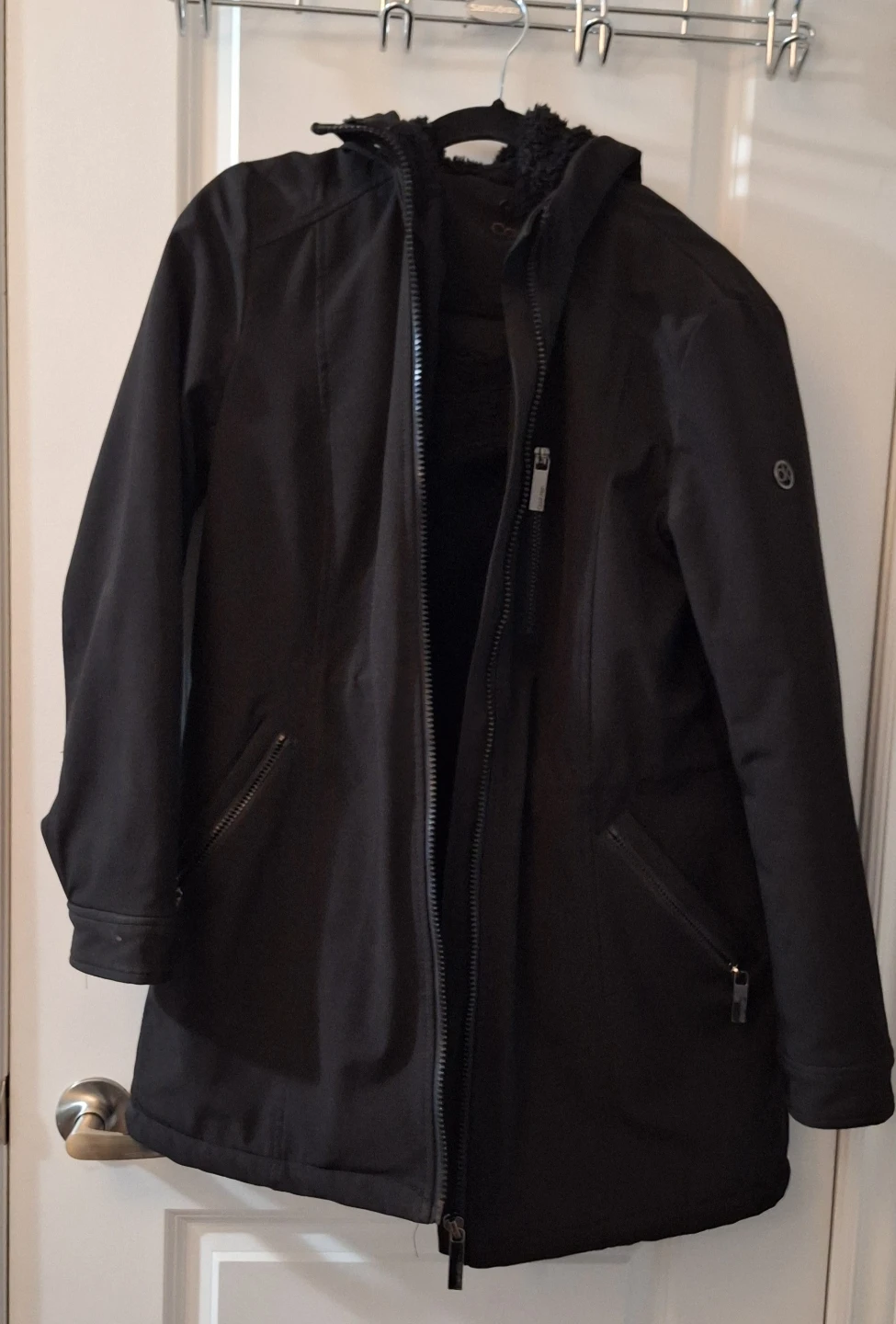 Calvin Klein Black Hooded Fall / Winter Jacket