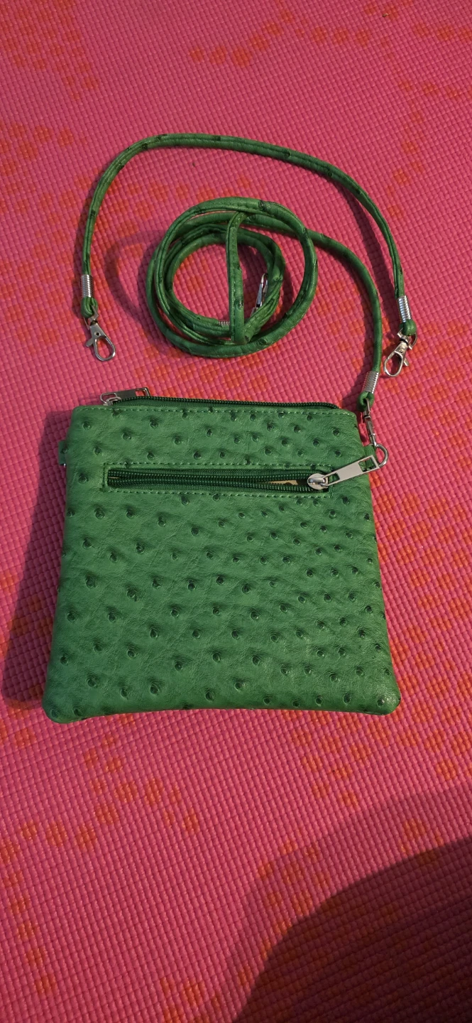 Green cross-body bag with flower accent - photo 2
