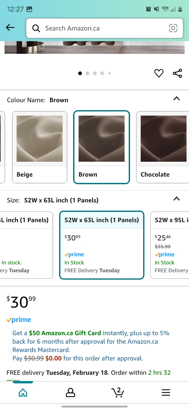 Deconovo Brown Blackout Curtains - 52" W x 63" L - photo 2