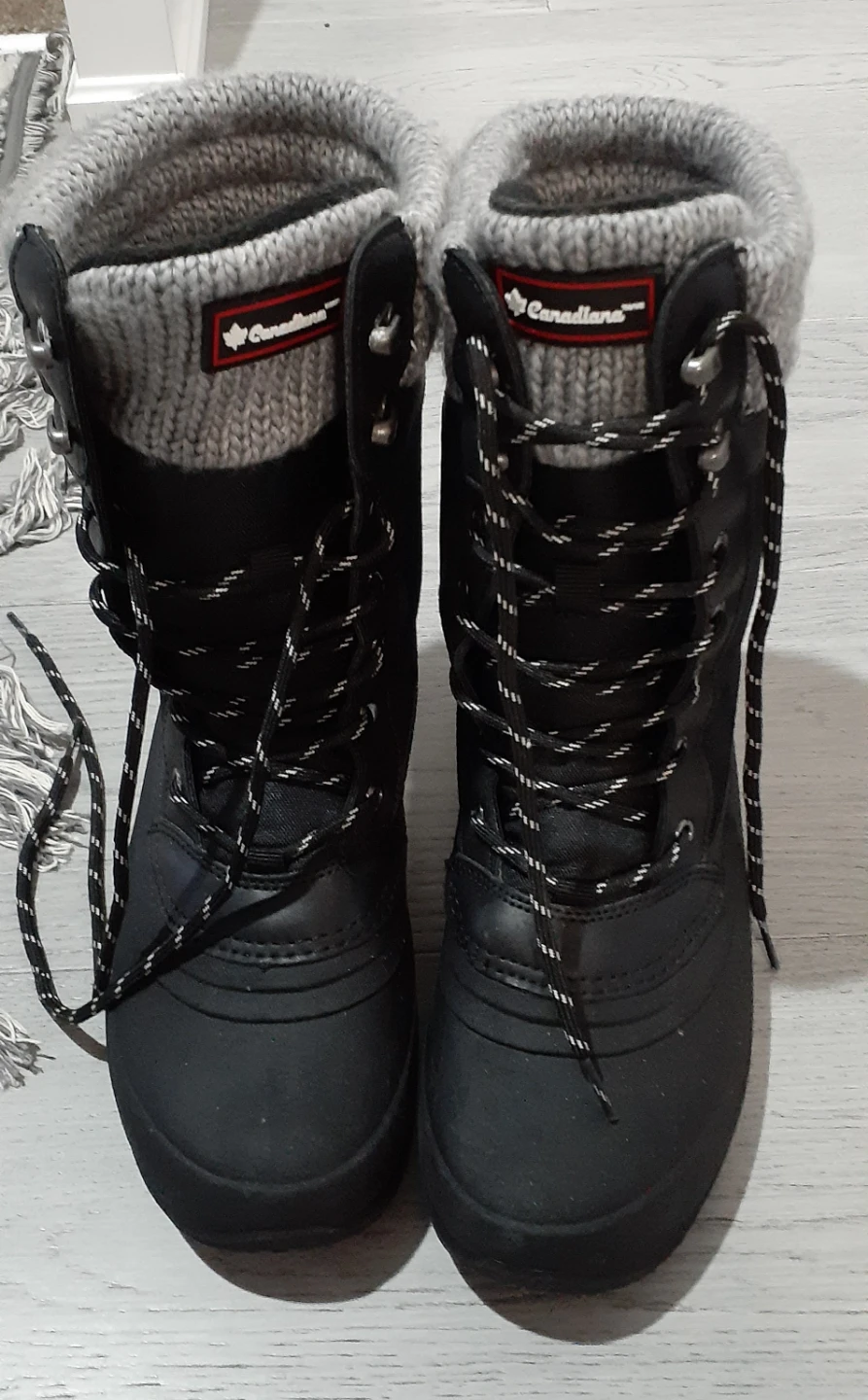 Canadians Men's Black Winter Boots Size 9 - photo 2