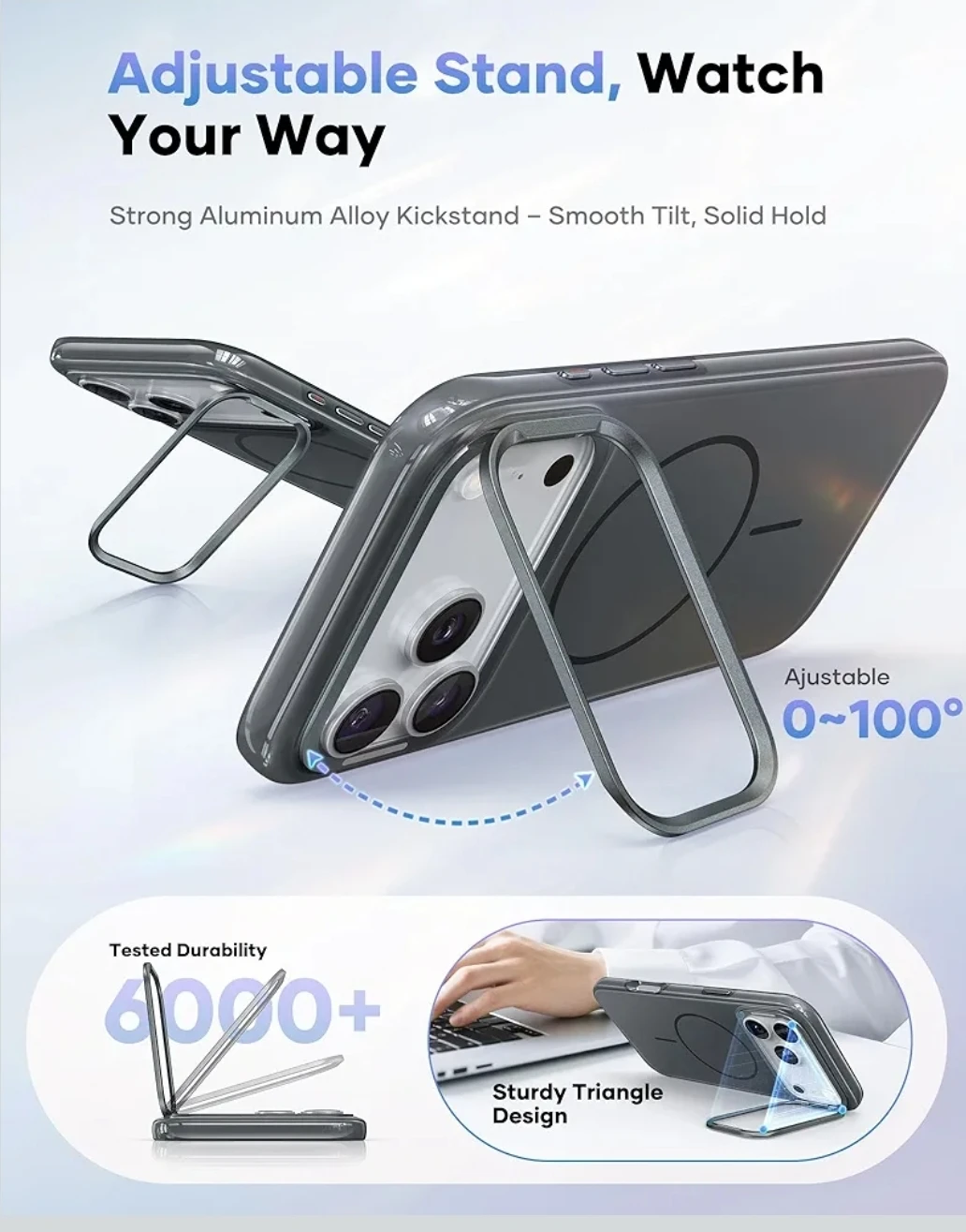 iPhone 17 Pro Max Case w/ Kickstand & MagSafe | Slim Shockproof - photo 4
