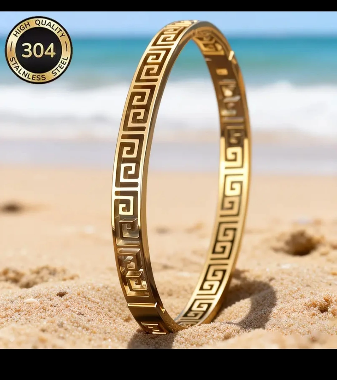 Gold Tone Stainless Steel Bangle Bracelet✨️