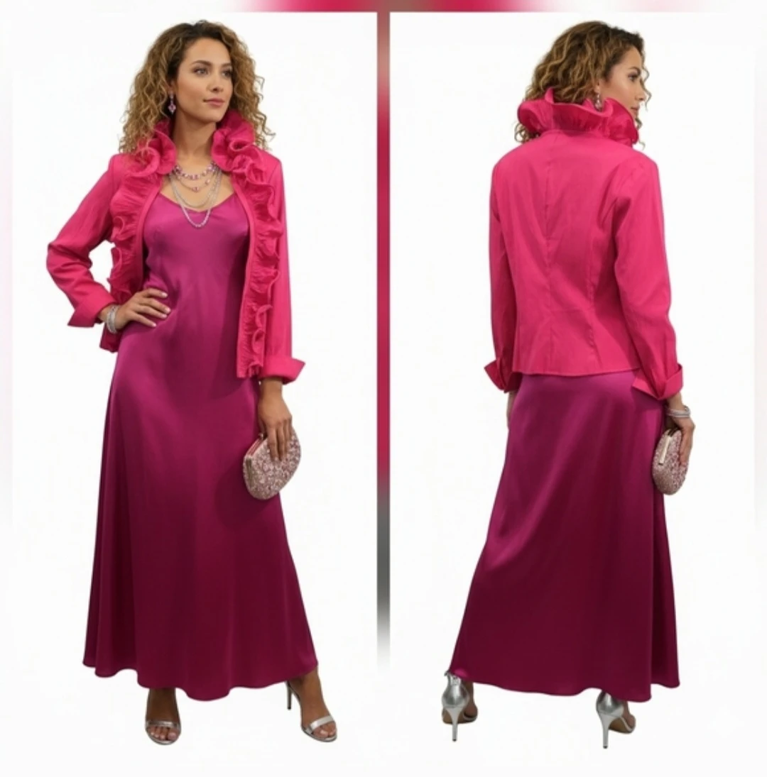 BNWTT Samuel Dong Fuchsia Ruffle Blouse Jacket Size L - photo 5