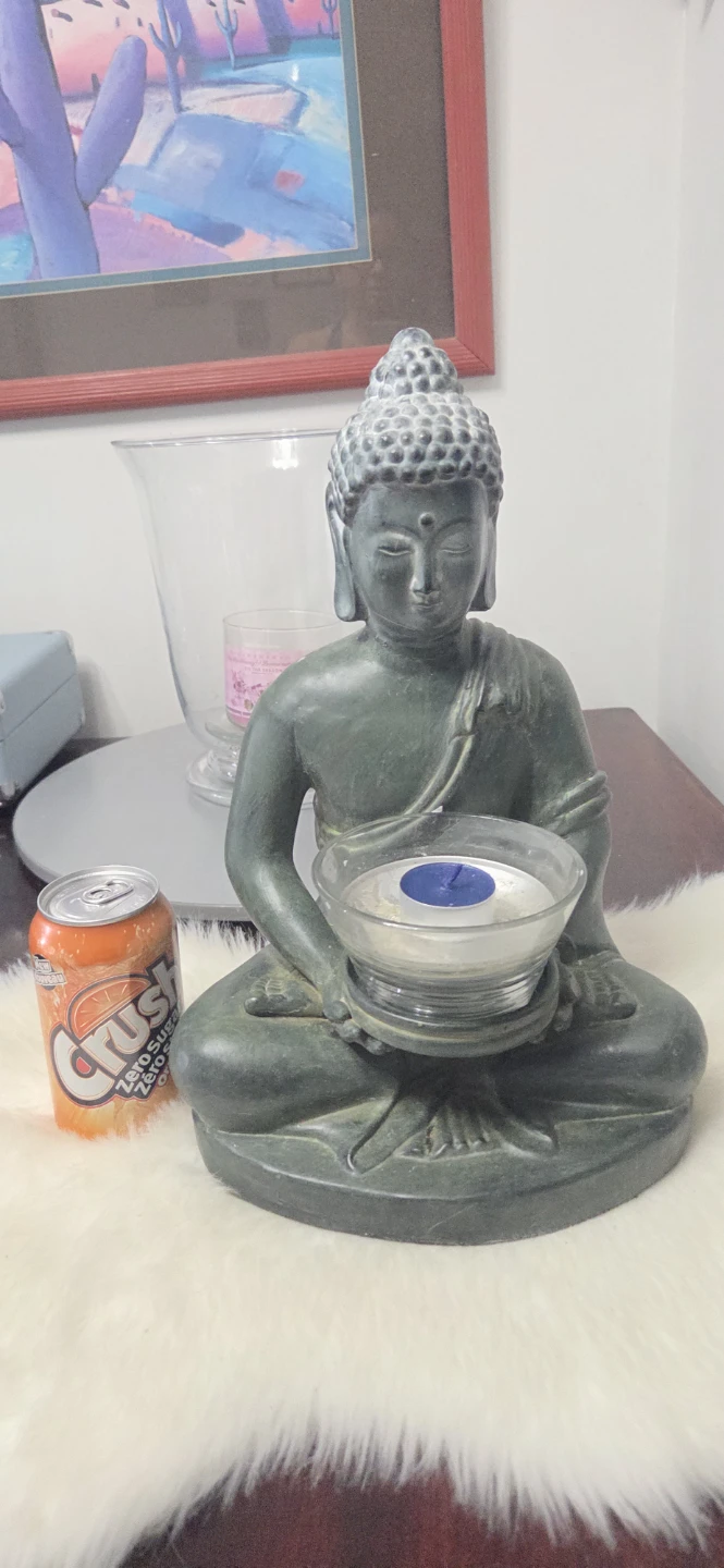 Sitting Buddha Candle Holder Figurine - photo 4