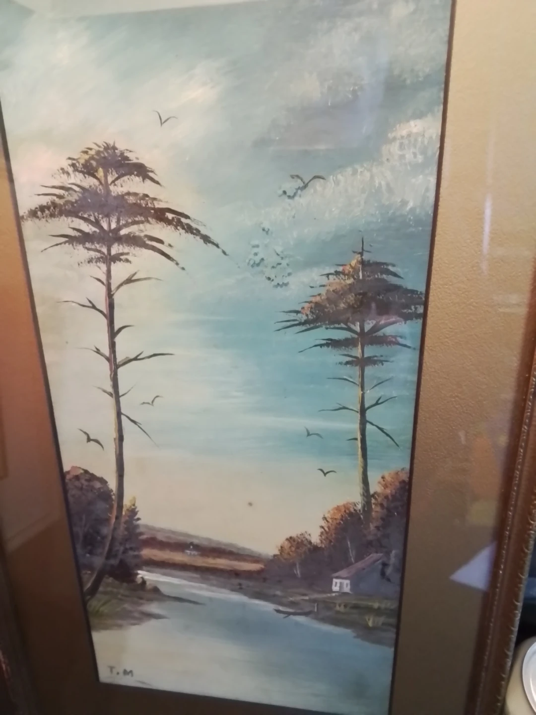 Framed Landscape Painting Signed T.M. - photo 2