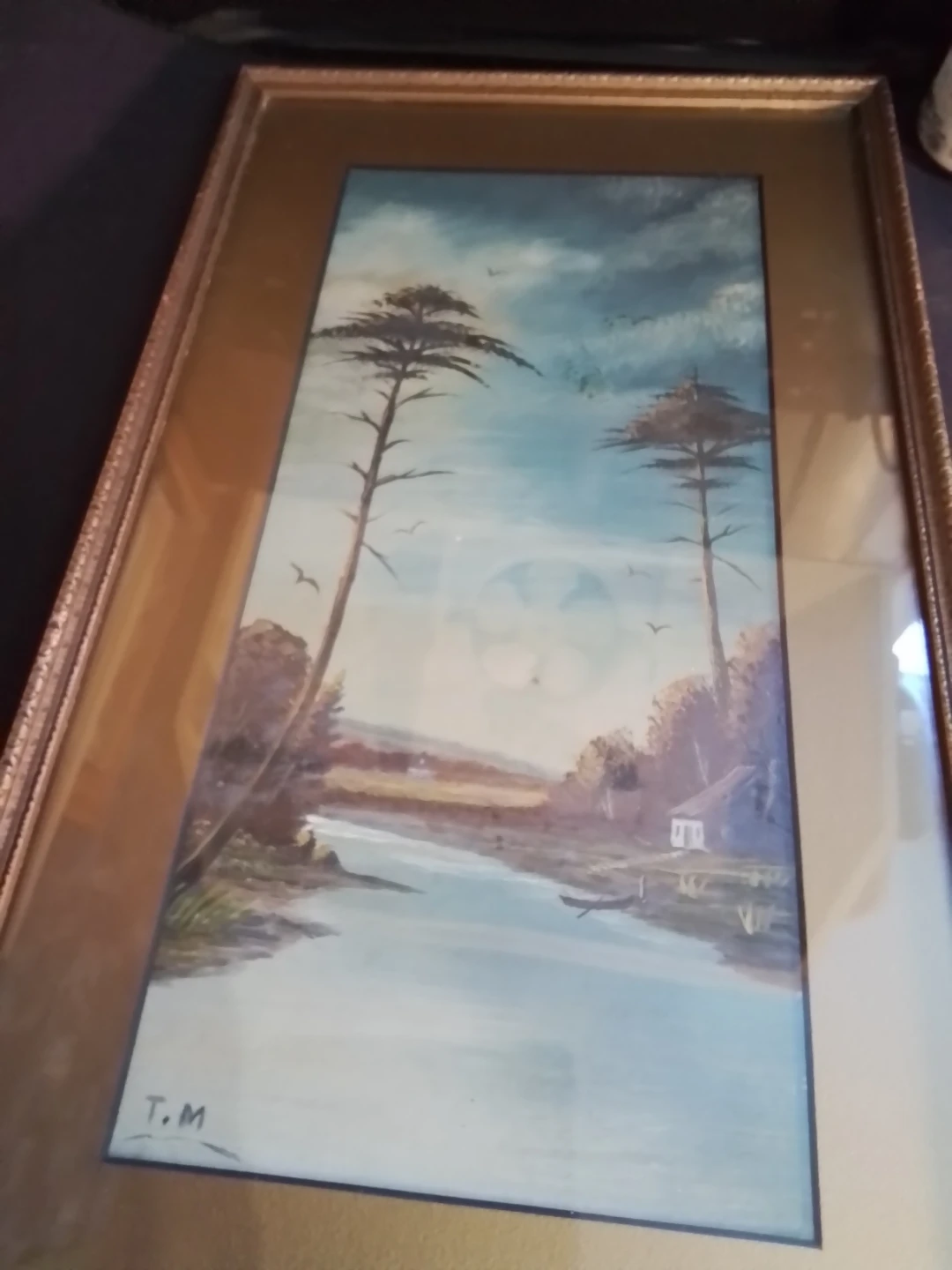 Framed Landscape Painting Signed T.M. - photo 4