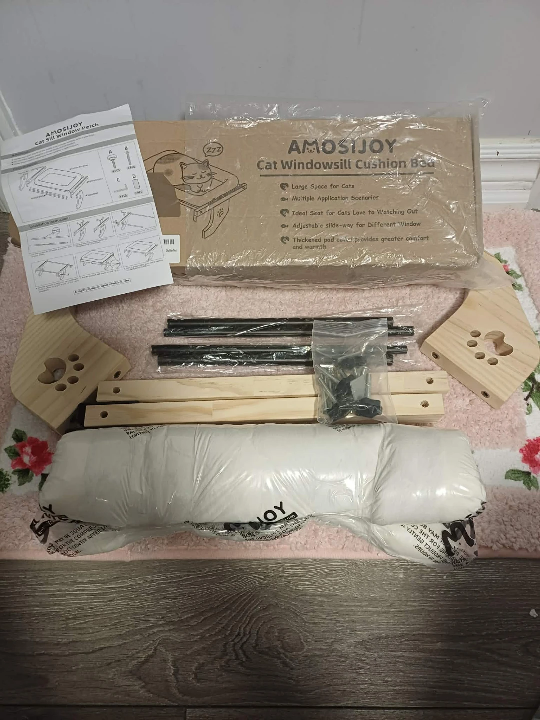 AMOSIJJOY Cat Window Perch Cushion Bed XL - photo 3
