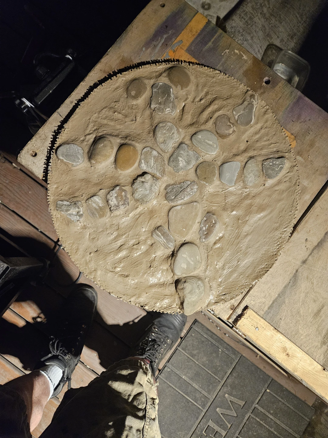 Hand made Decorative beach stone dragonfly garden stepper