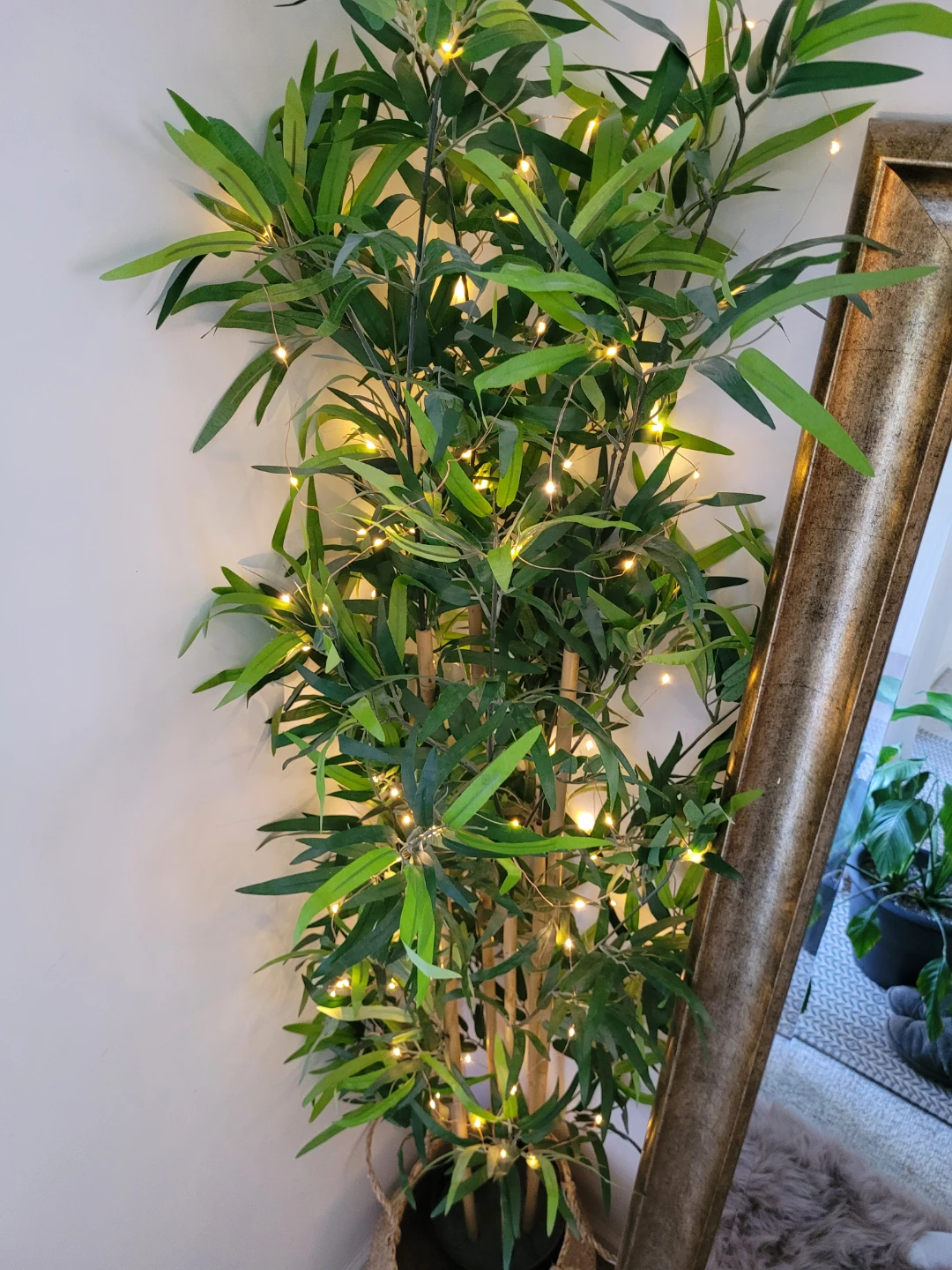 IKEA Artificial Bamboo Plant with copper fairy lights - photo 4