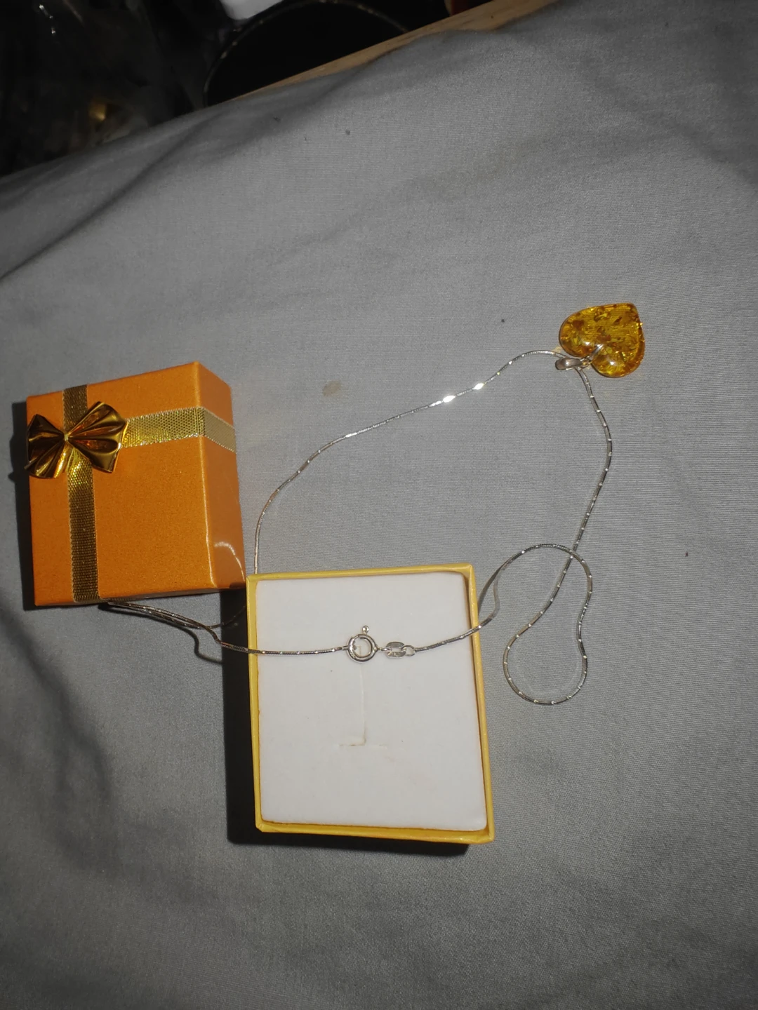 Amber Heart Pendant Necklace - photo 4