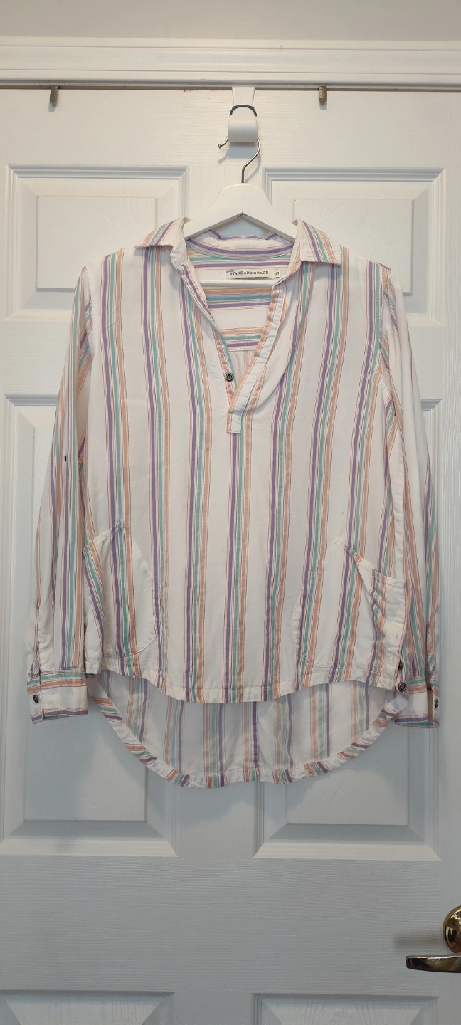 Standard Grace Striped Collared Pullover Shirt