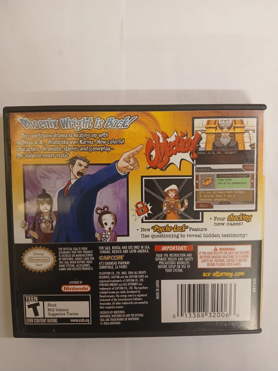 Phoenix Wright Ace Attorney Justice For All Nintendo DS Game - photo 5