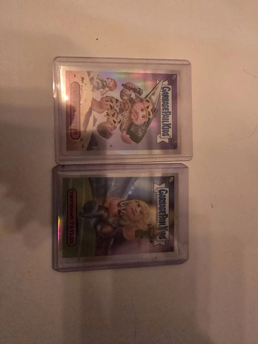 Garbage Pail Kids Cards - Cave Kid Justin & Touchdown Taylor