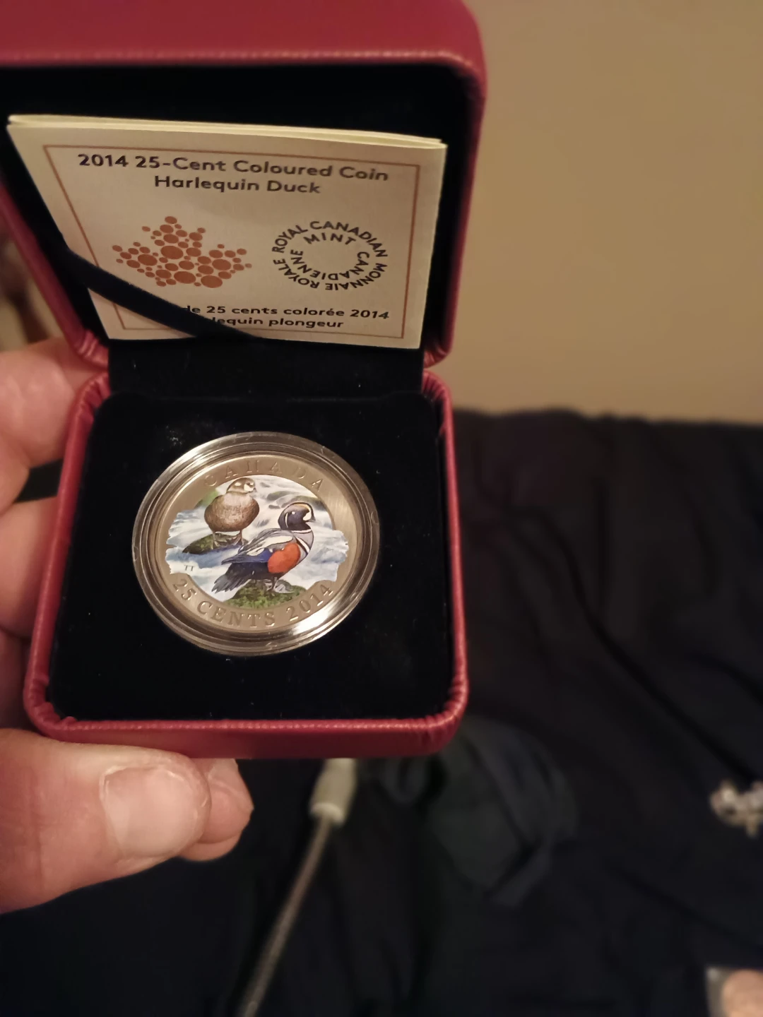 2014 Royal Canadian Mint 25-Cent Coloured Coin - Harlequin Duck - photo 2