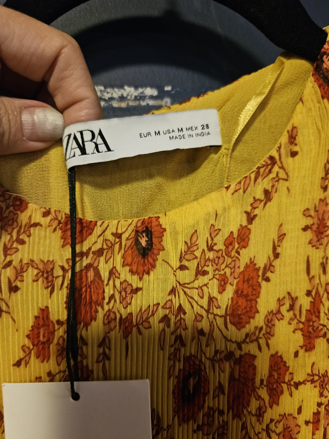 ZARA Women's Yellow Floral Print Pleated Midi Dress - photo 2