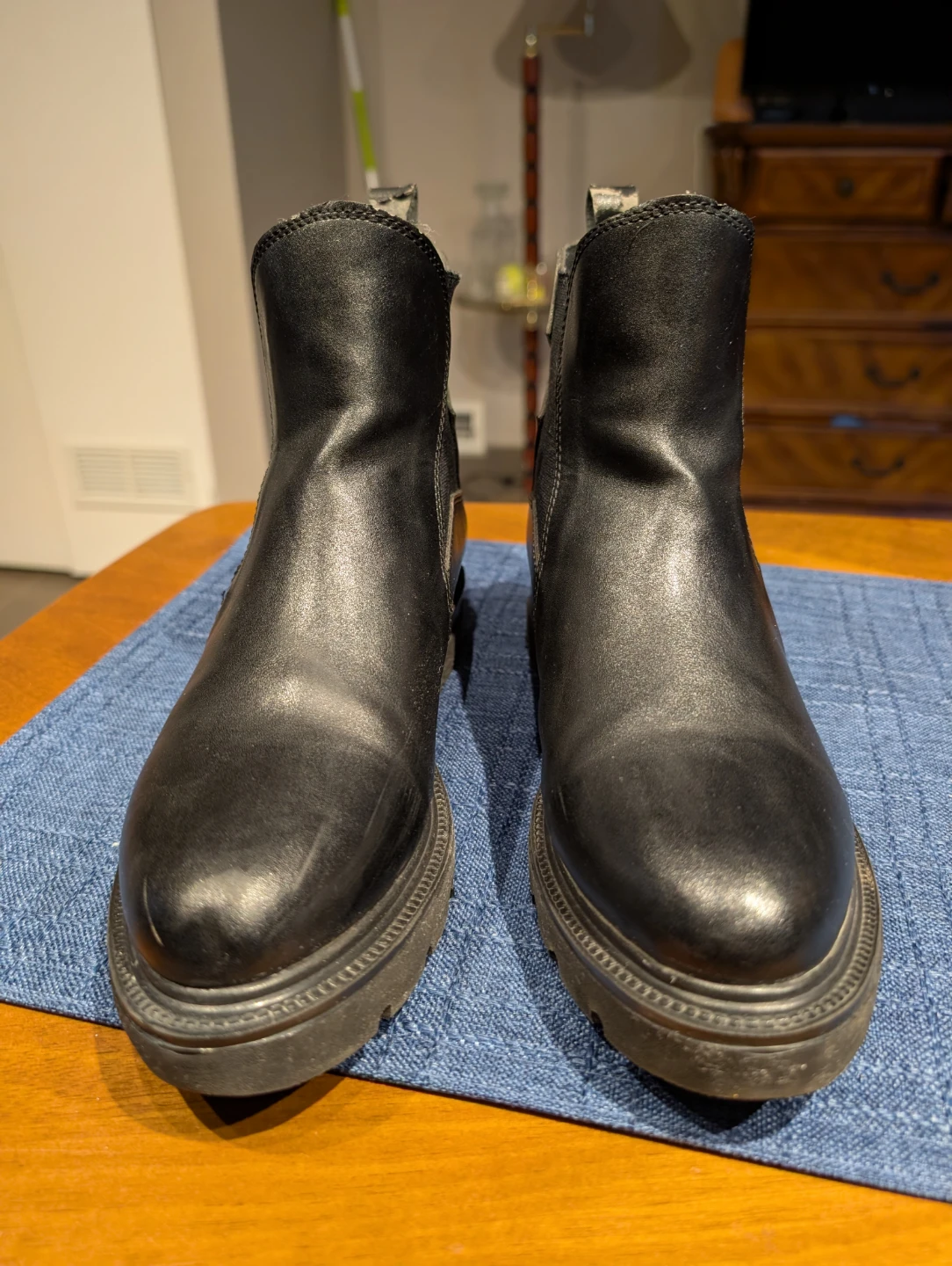 Black Leather Chelsea Boots