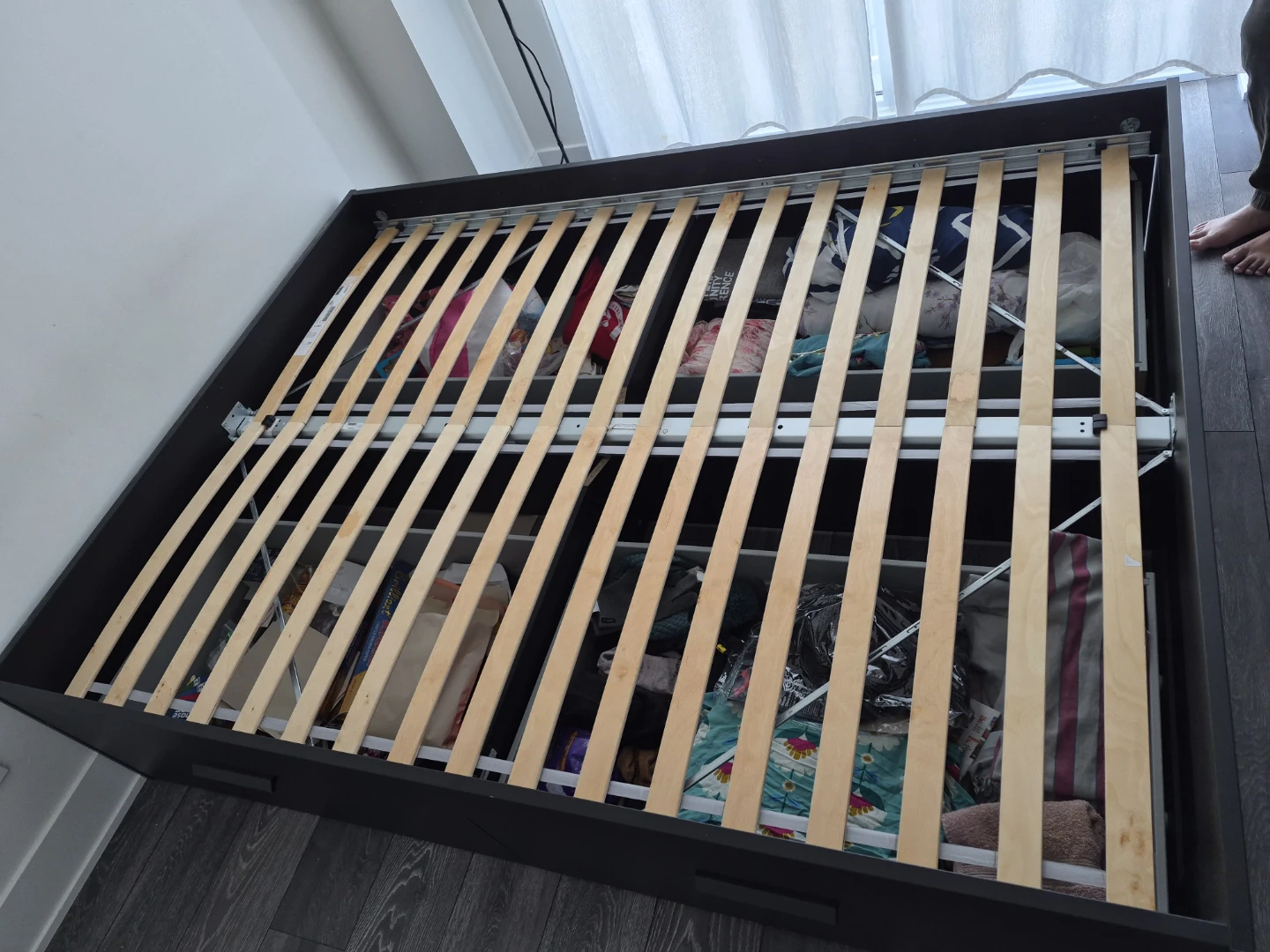 IKEA Brimnes bed with 4 storage drawers-Move out sale - photo 2