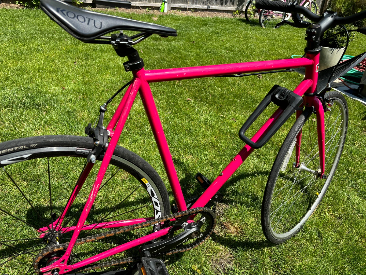 Custom Single Speed Steel Frame Track Bike, helmet, and tools. - photo 3