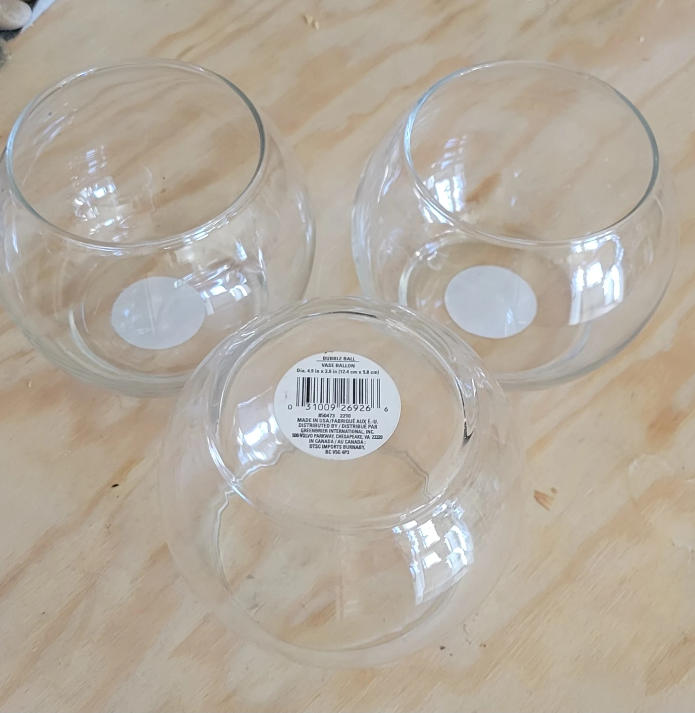 Set of 3 Glass Bubble Ball Vases - photo 2