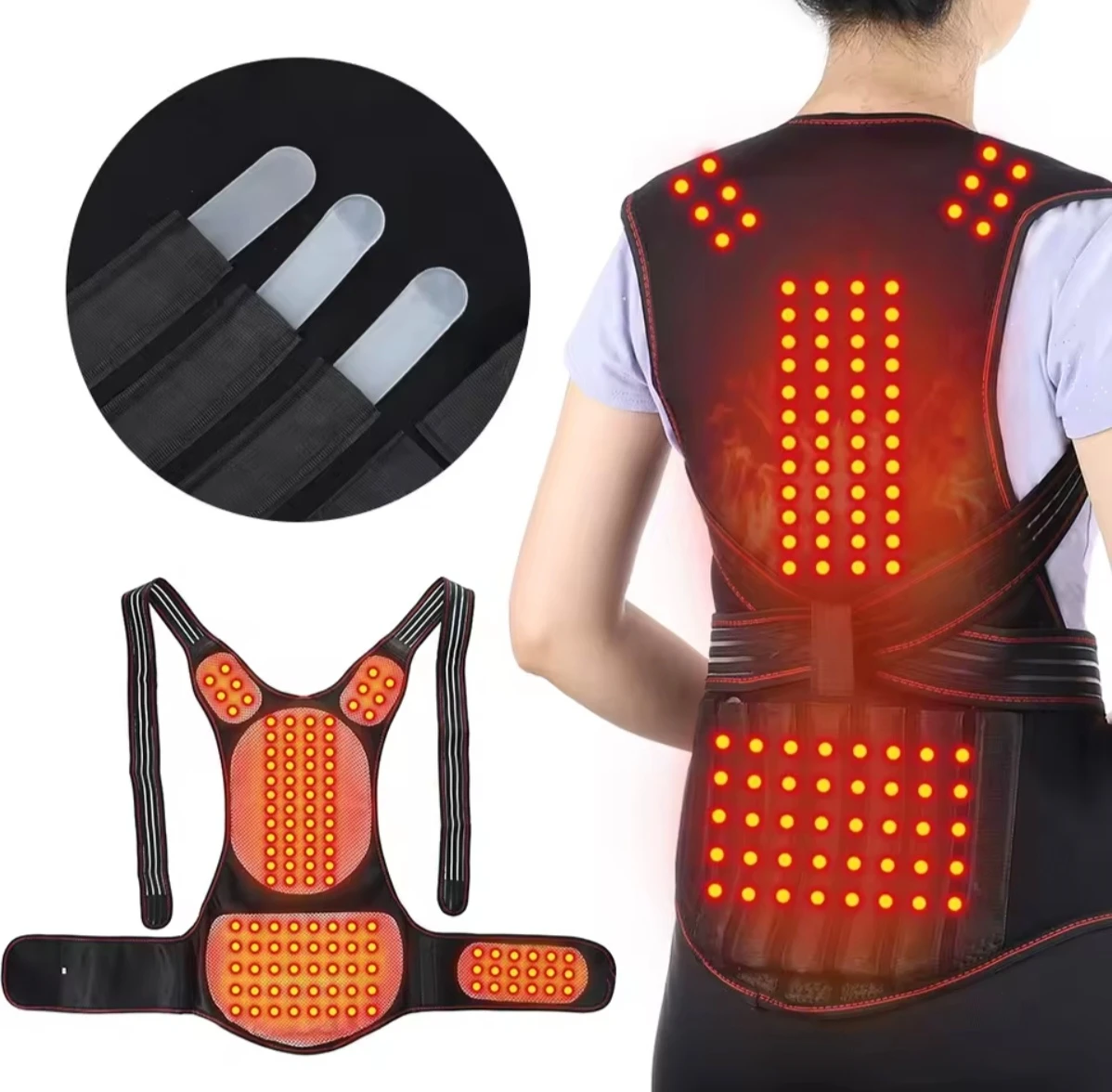 Heated Back Brace with 111 Magnets