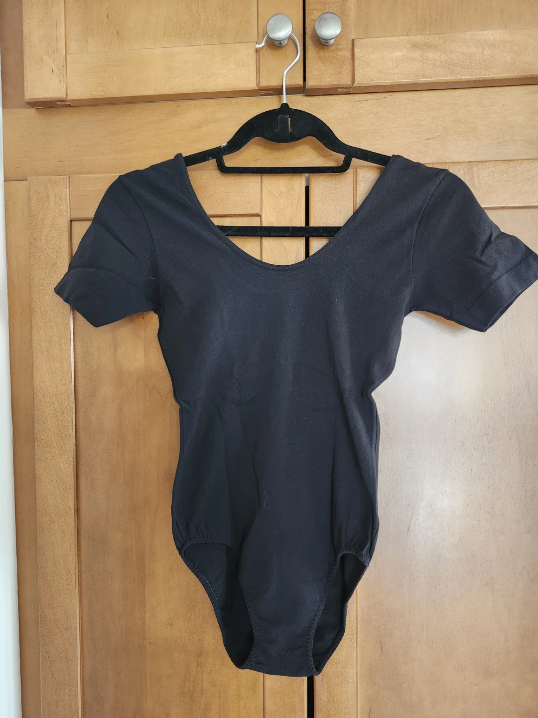 Black Short Sleeve Leotard